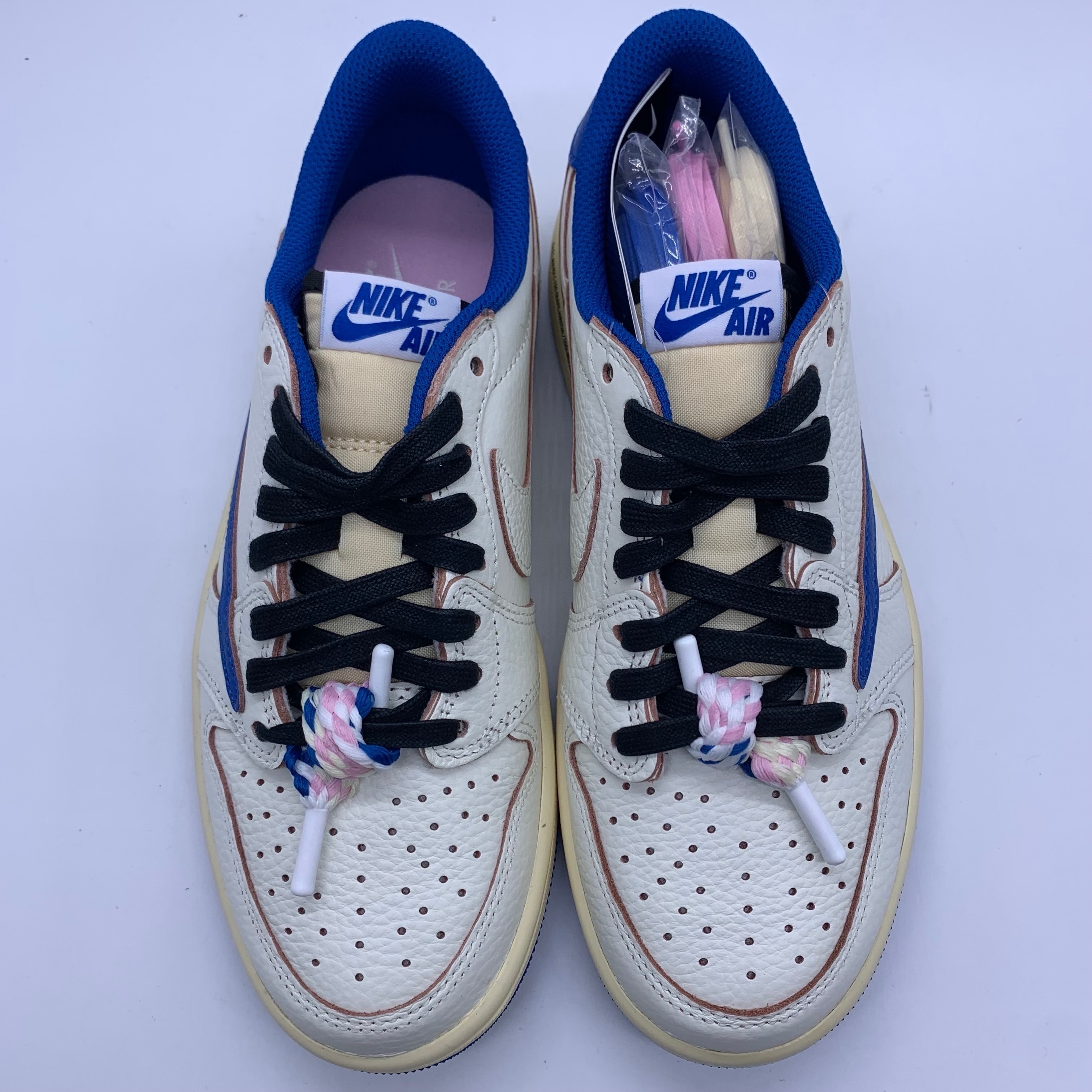Travis Scott × fragment design × Nike Air Jordan 1 Low OG "Sail/Military Blue"
