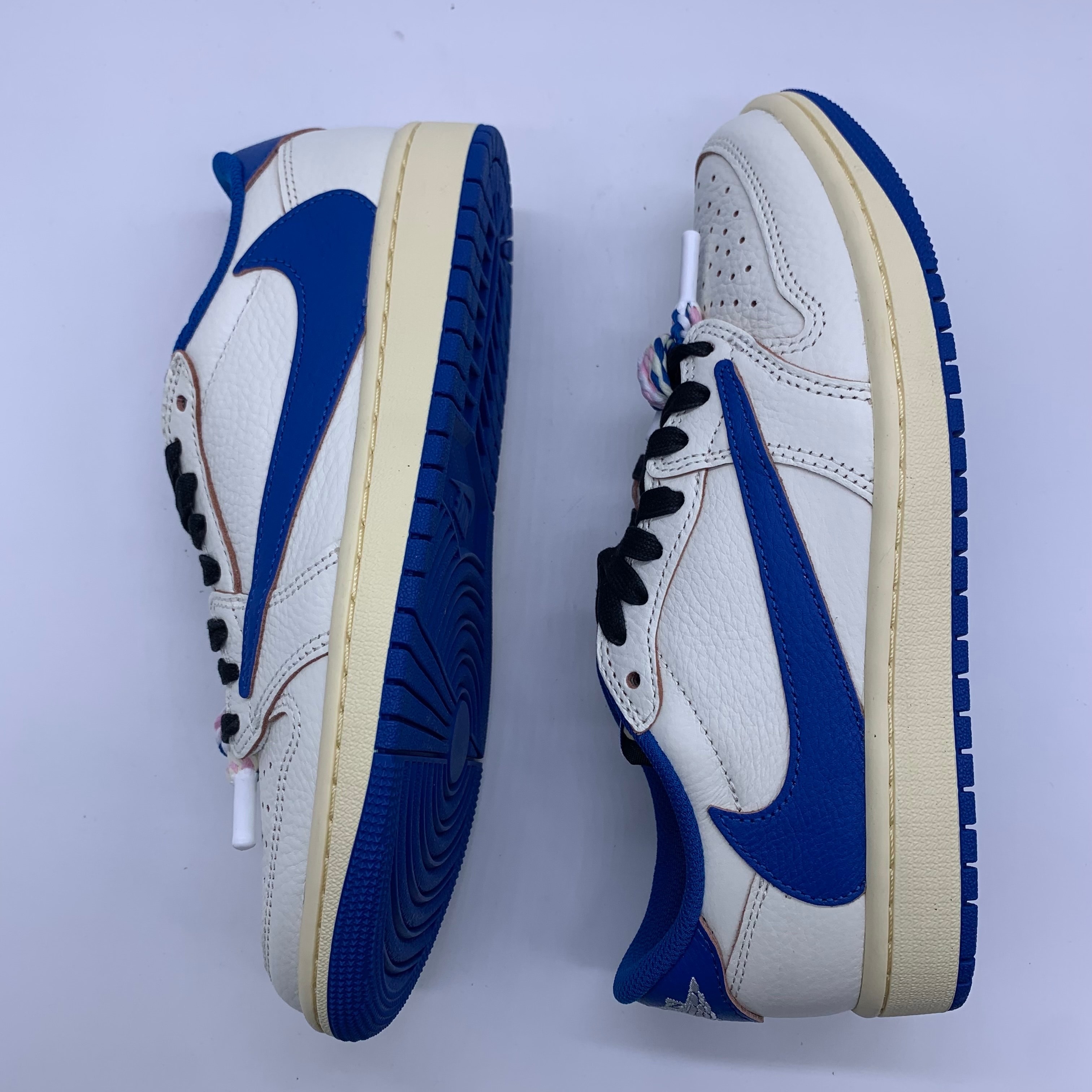 Travis Scott × fragment design × Nike Air Jordan 1 Low OG "Sail/Military Blue"