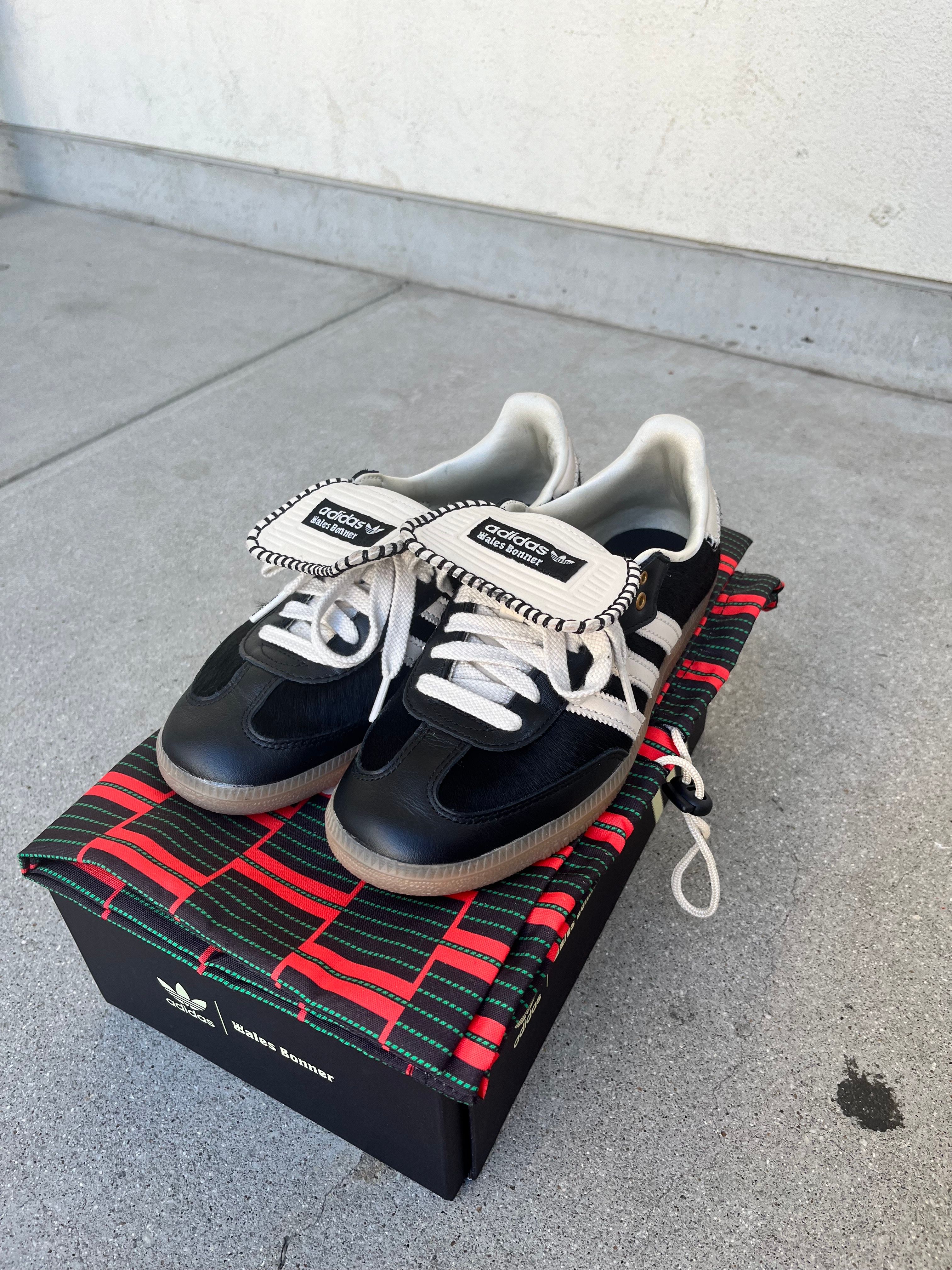 Wales Bonner × adidas Samba Pony Tonal Low "Core Black/Cream White"