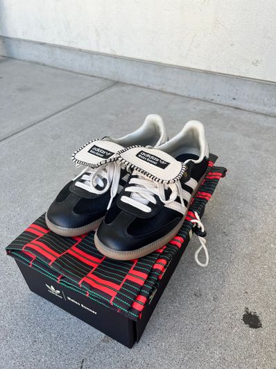 Wales Bonner × adidas Samba Pony Tonal Low "Core Black/Cream White"