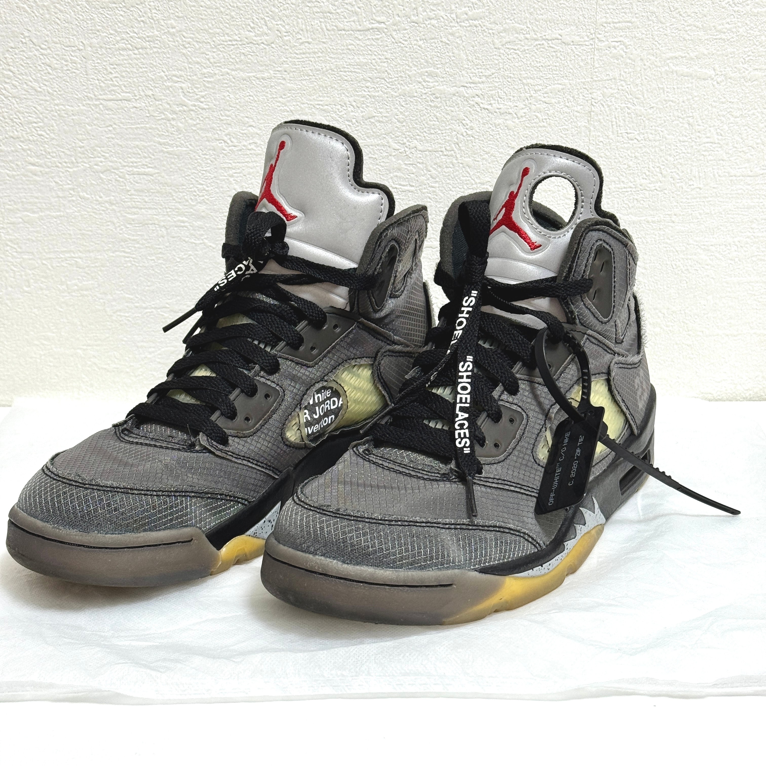 Off-White × Nike Air Jordan 5 "Black/Muslin/Fire Red"