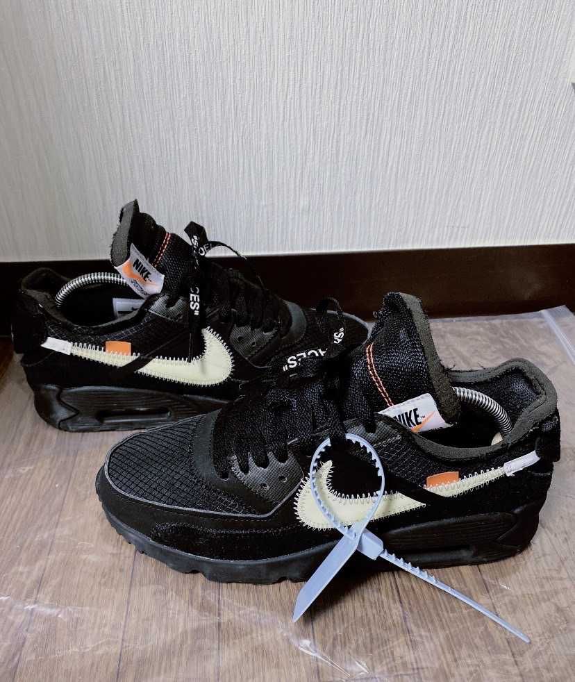 Off-White × Nike Air Max 90 "Black/Black-Cone-White"