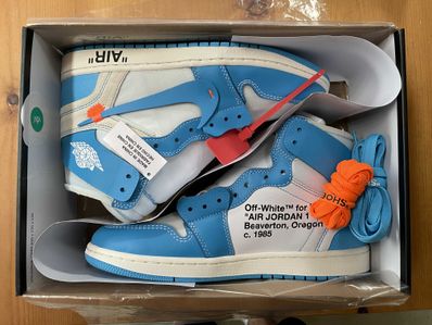Off-White × Nike Air Jordan 1 High UNC "White/Dark Powder Blue"
