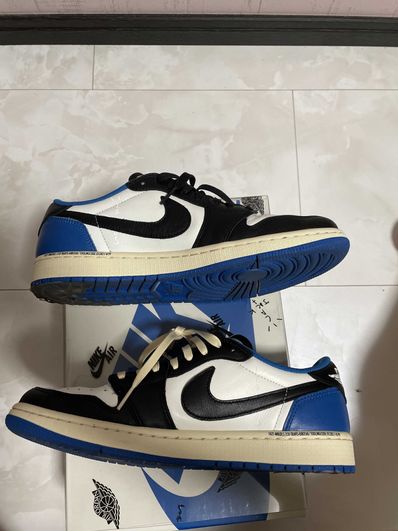 Travis Scott × fragment design × Nike Air Jordan 1 Low OG SP "Military Blue"