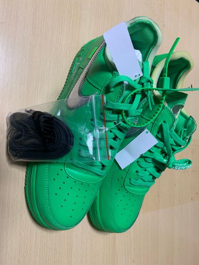 Off-White × Nike Air Force 1 Low "Brooklyn/Light Green Spark"