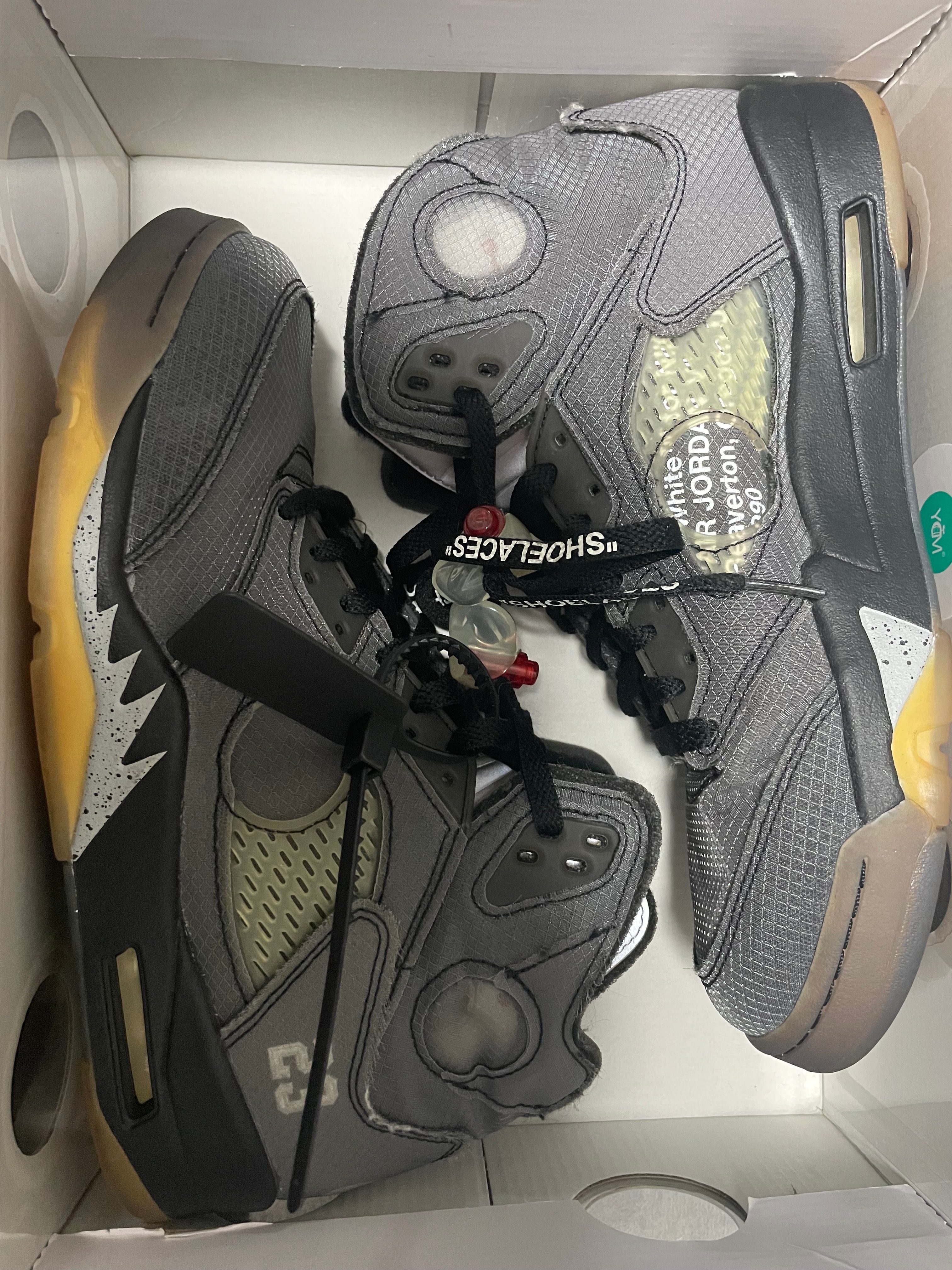 Off-White × Nike Air Jordan 5 "Black/Muslin/Fire Red"