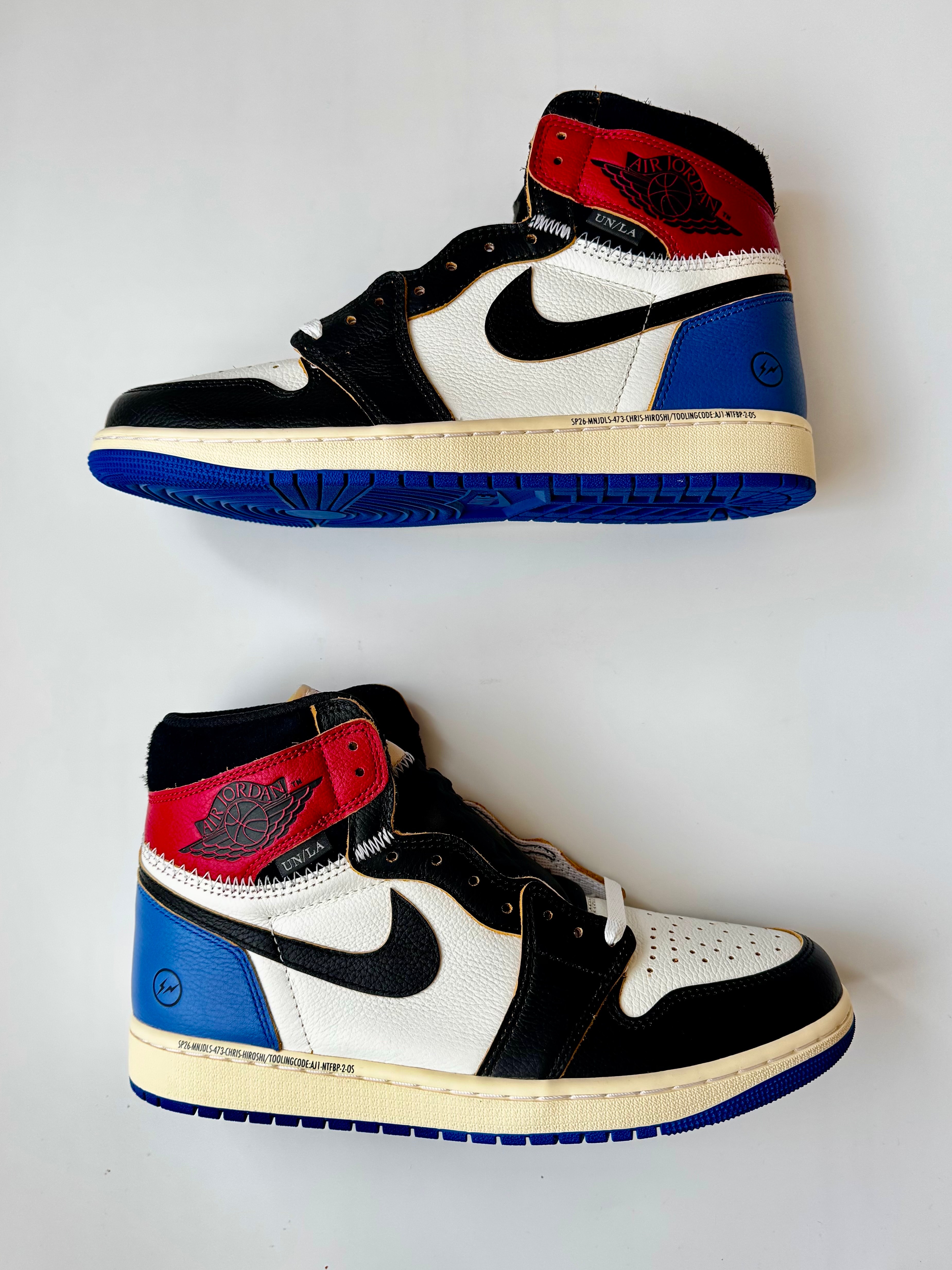 fragment design × UNION × Nike Air Jordan 1 High OG "Black/Varsity Red"