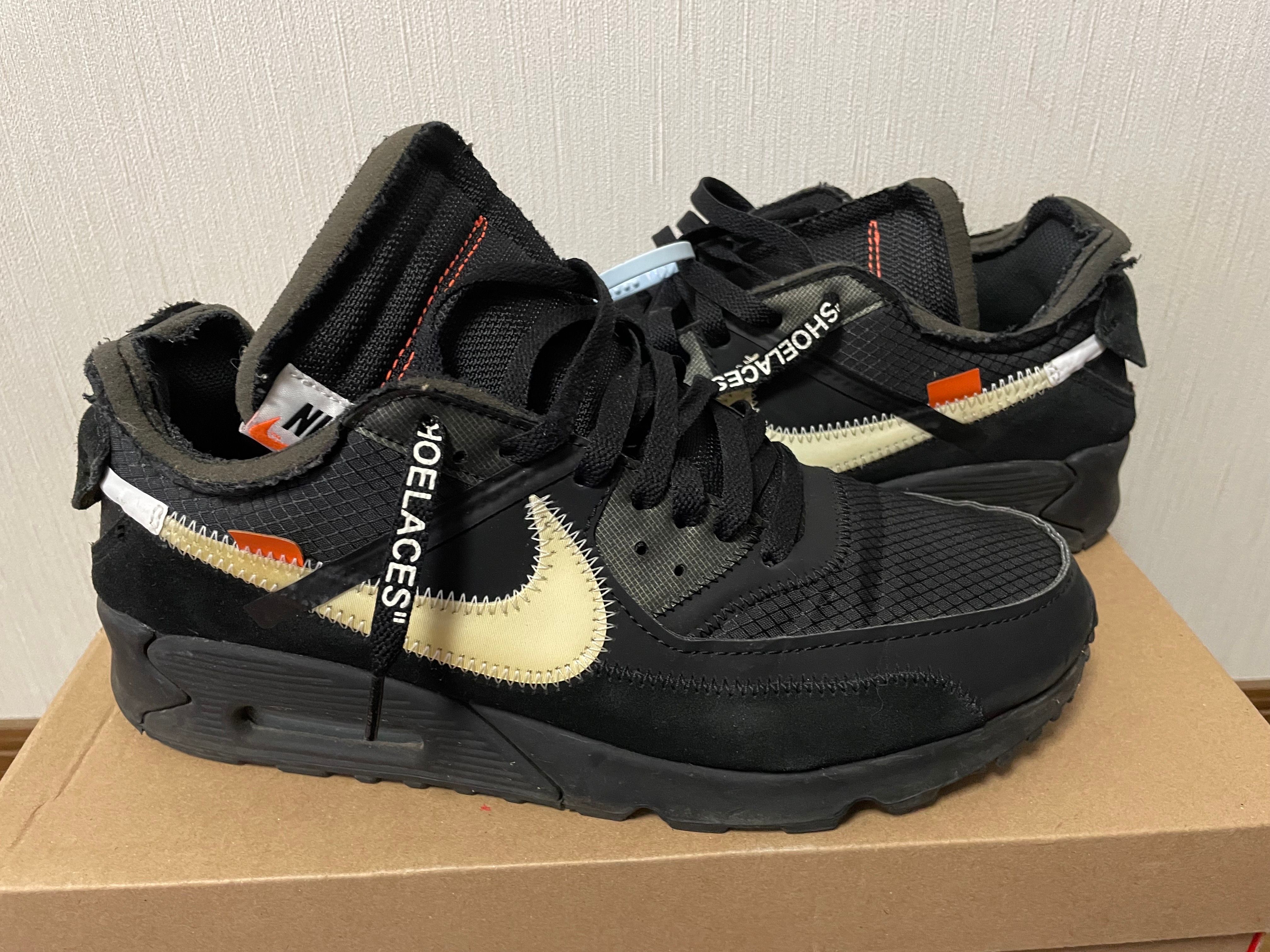 Off-White × Nike Air Max 90 "Black/Black-Cone-White"
