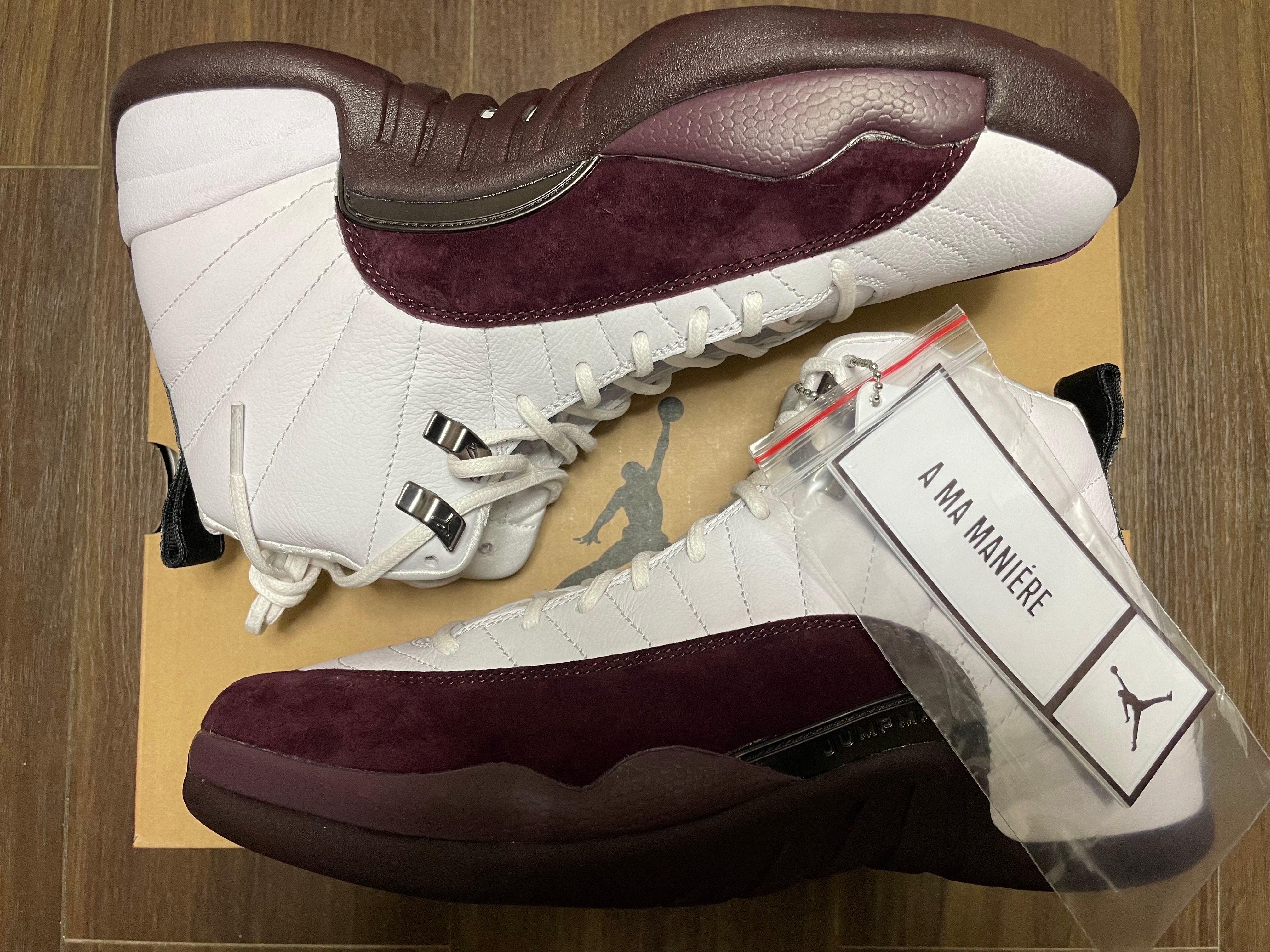 A Ma Maniere × Nike Women's Air Jordan 12 "White and Burgundy Crush"