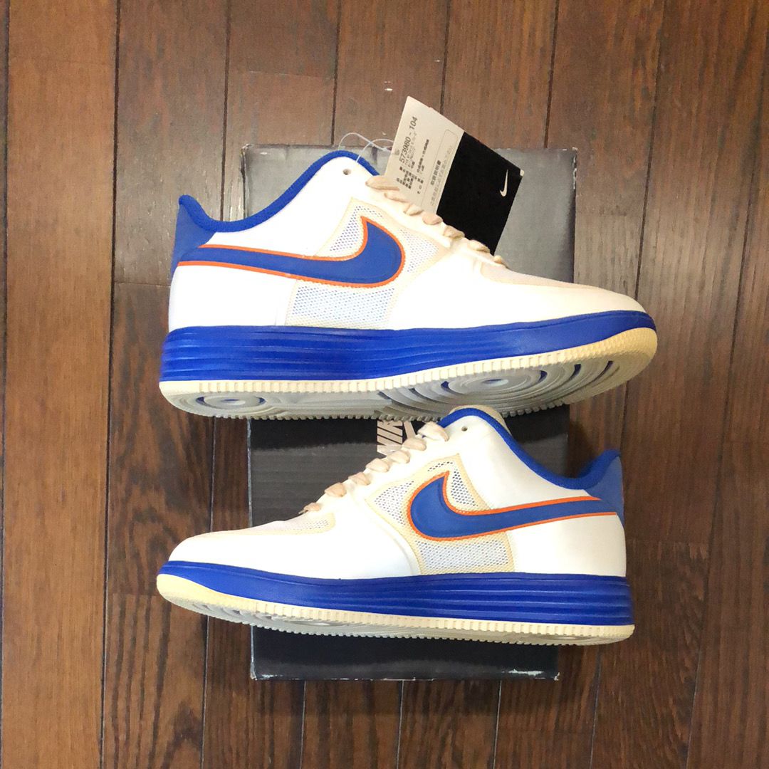 BE@RBRICK × Nike Lunar Force 1 Fuse NRG "White/College Blue-Gold-Post"