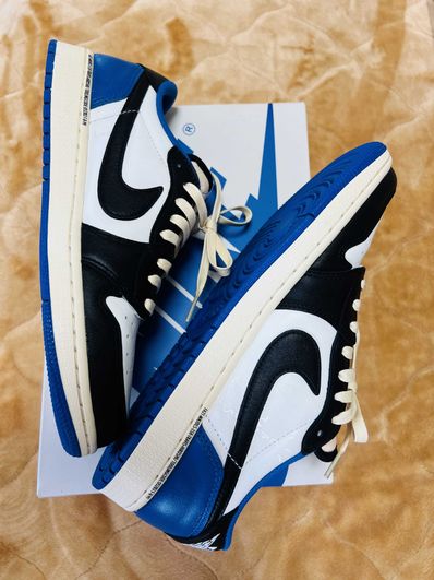 Travis Scott × fragment design × Nike Air Jordan 1 Low OG SP "Military Blue"