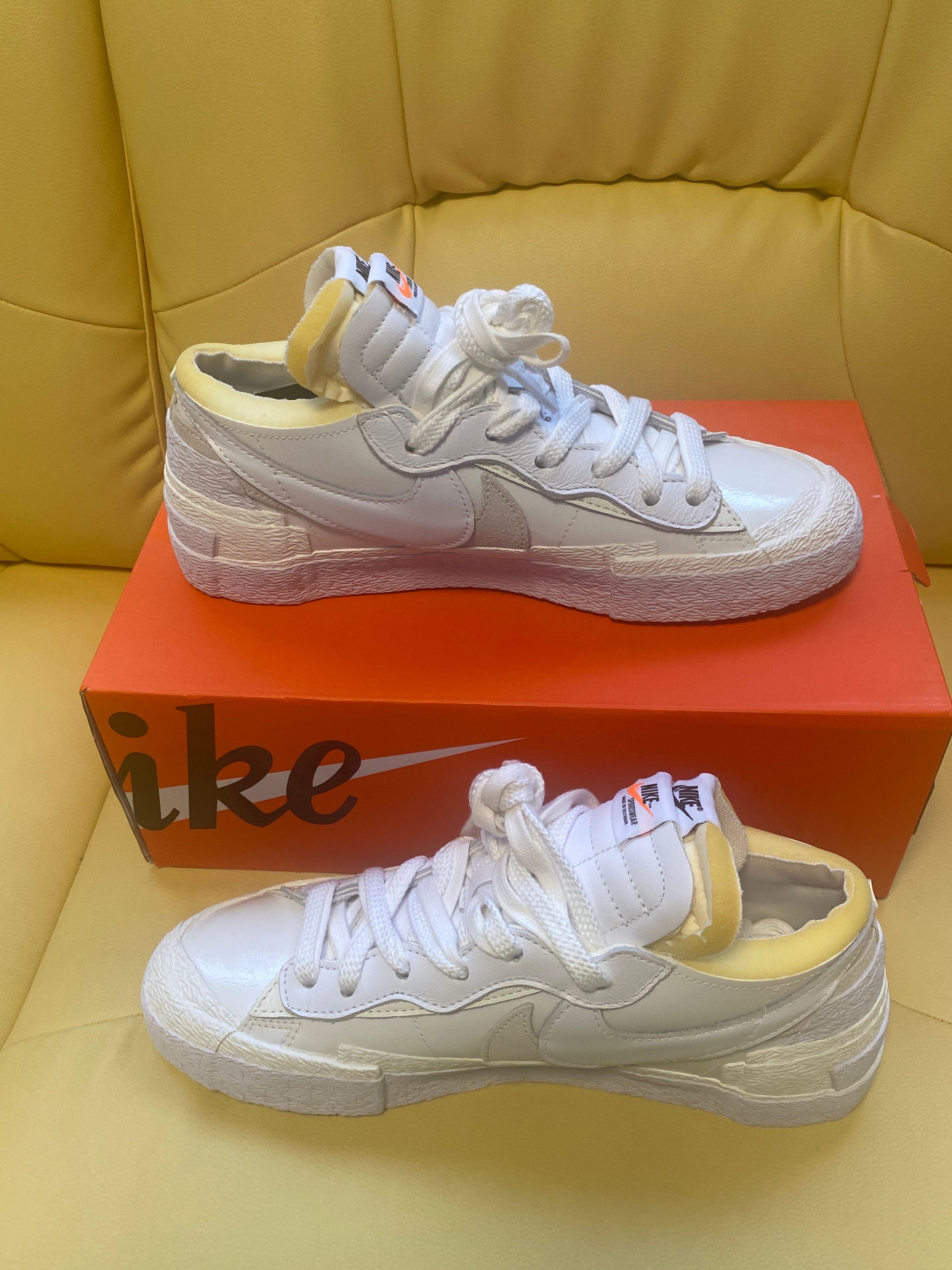 sacai × Nike Blazer Low "White Patent Leather"