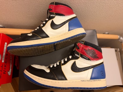 fragment design × UNION × Nike Air Jordan 1 High OG "Black/Varsity Red"