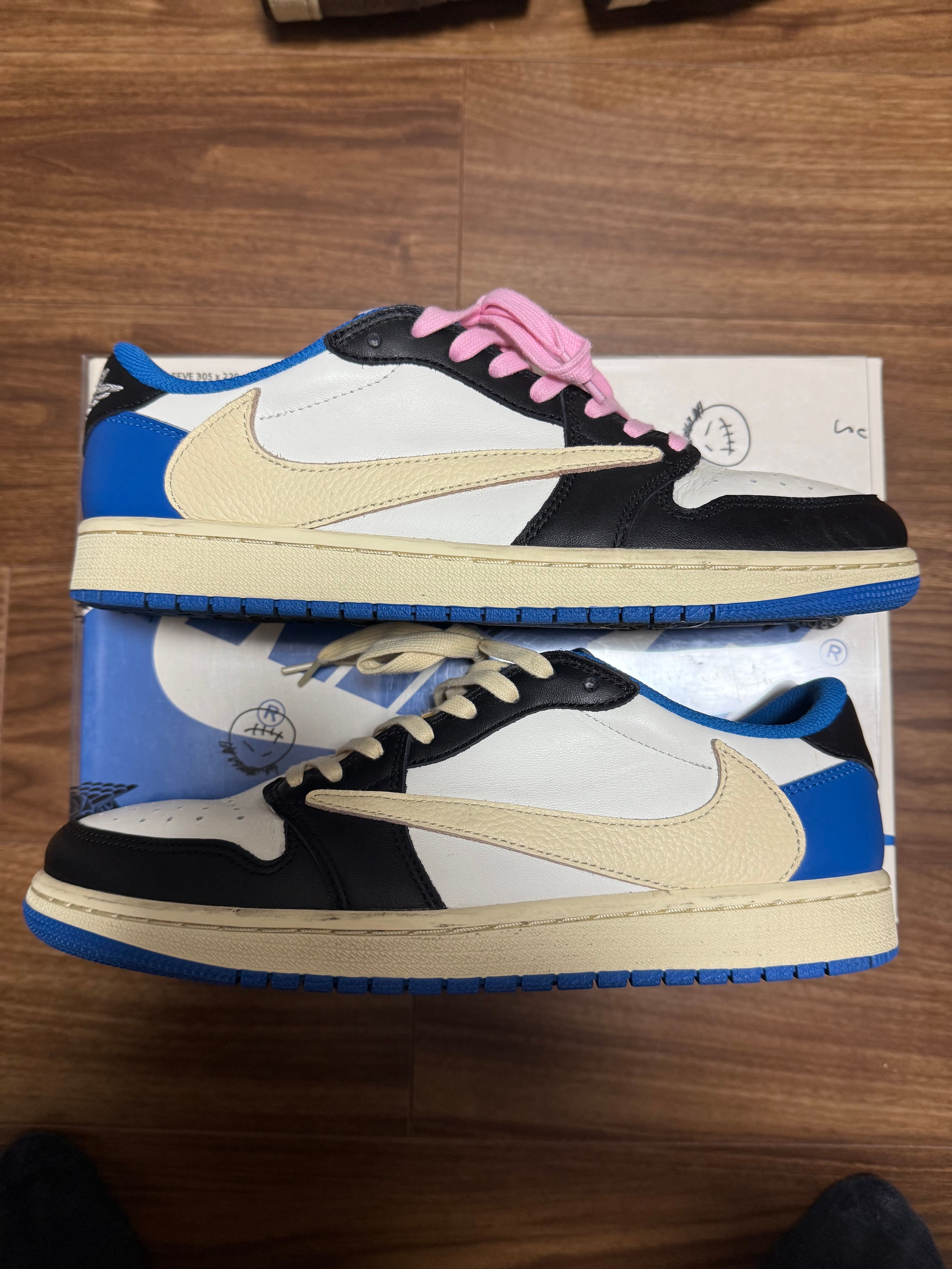 Travis Scott × fragment design × Nike Air Jordan 1 Low OG SP "Military Blue"