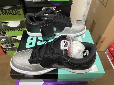 Supreme × Nike Dunk Low "Metallic Silver/Black"