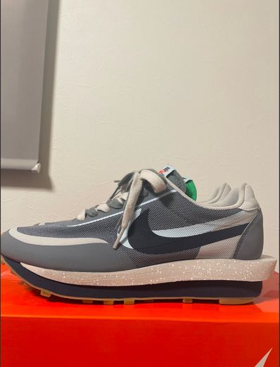 CLOT × Sacai × Nike LD Waffle "Grey Obsidian/Cool Grey"