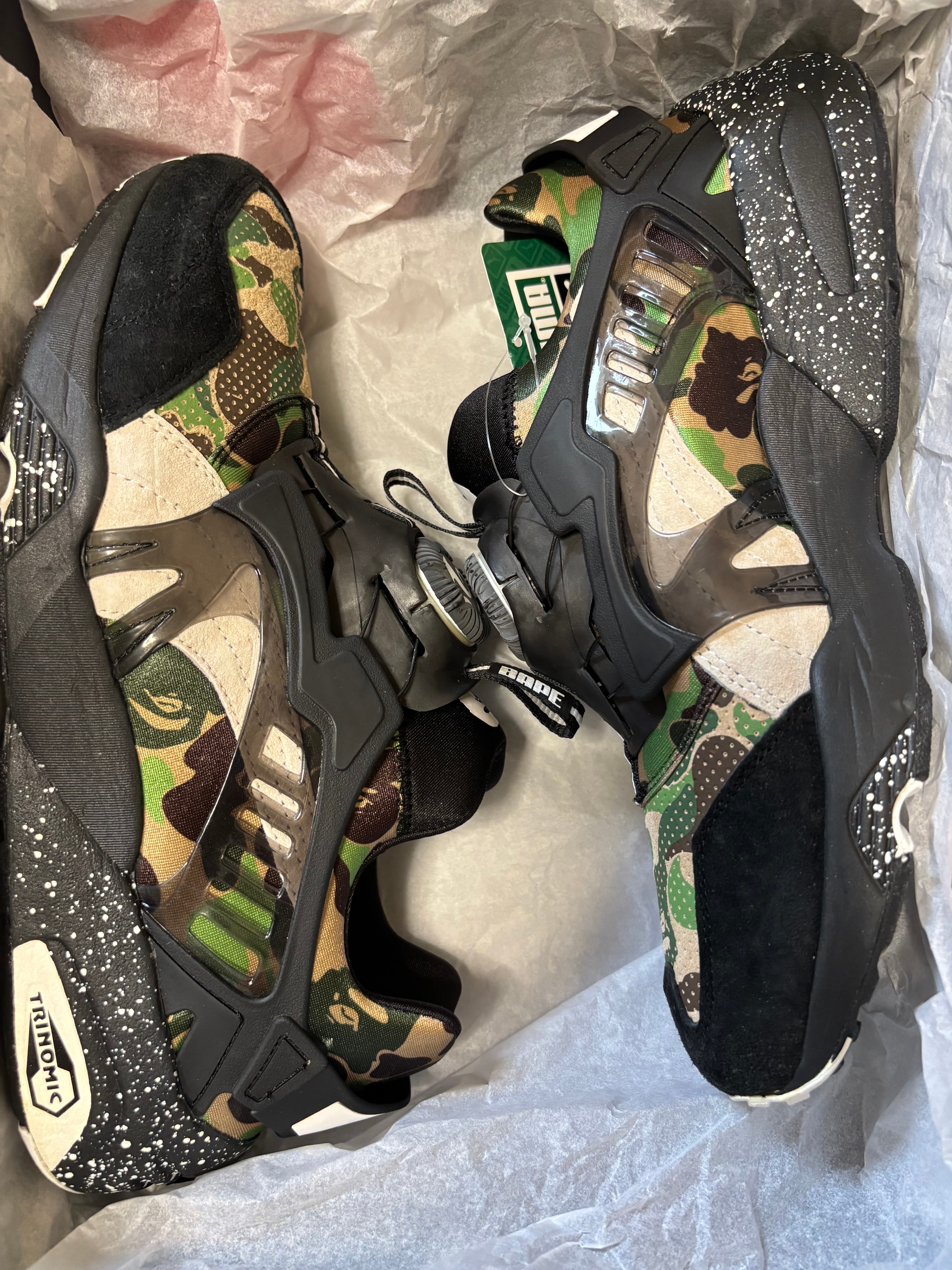 A BATHING APE®︎× Puma Disc Blaze "Camo Green"