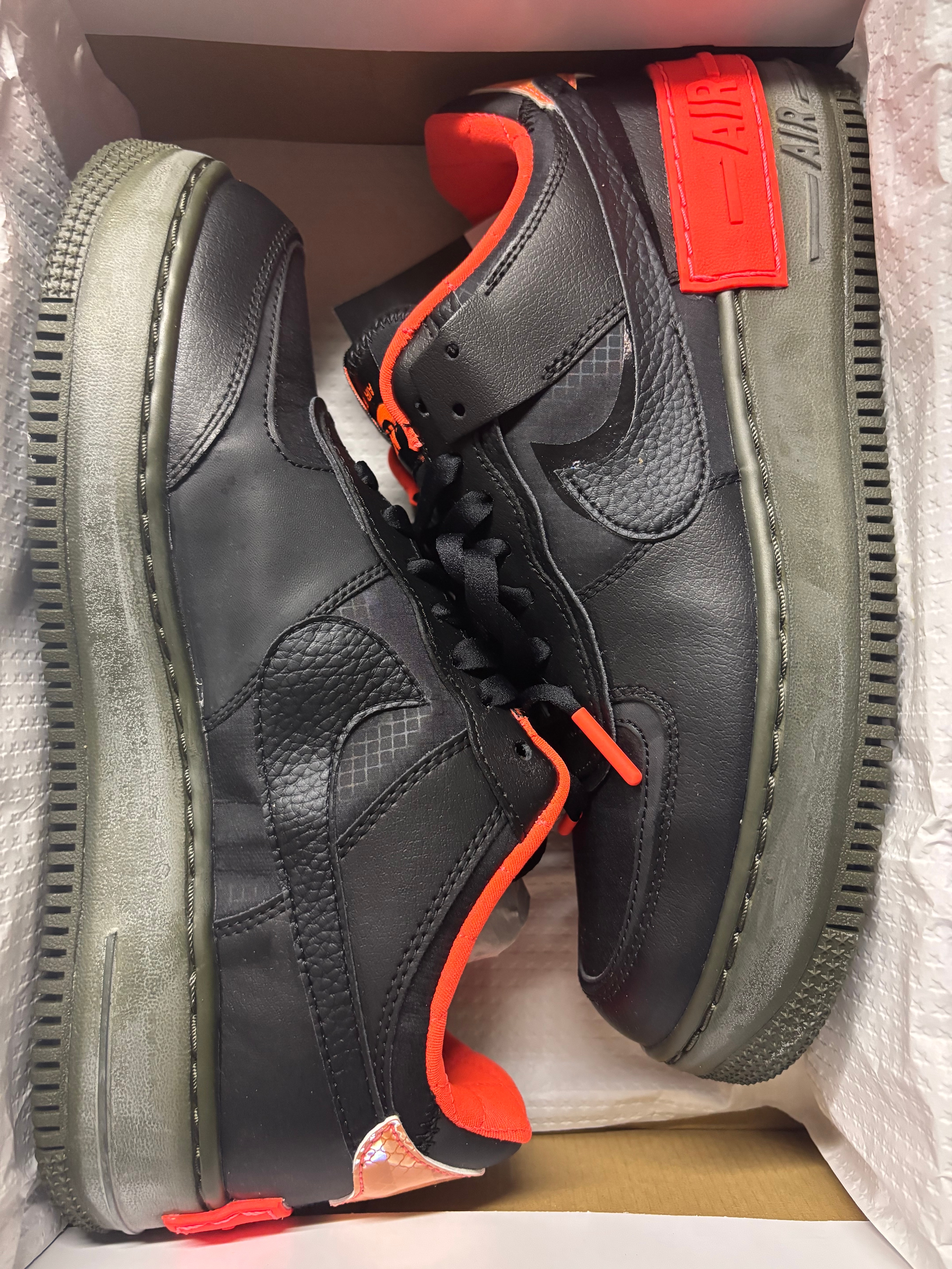 Nike Women's Air Force 1 Low Shadow "Black Hyper Crimson Cargo Khaki"