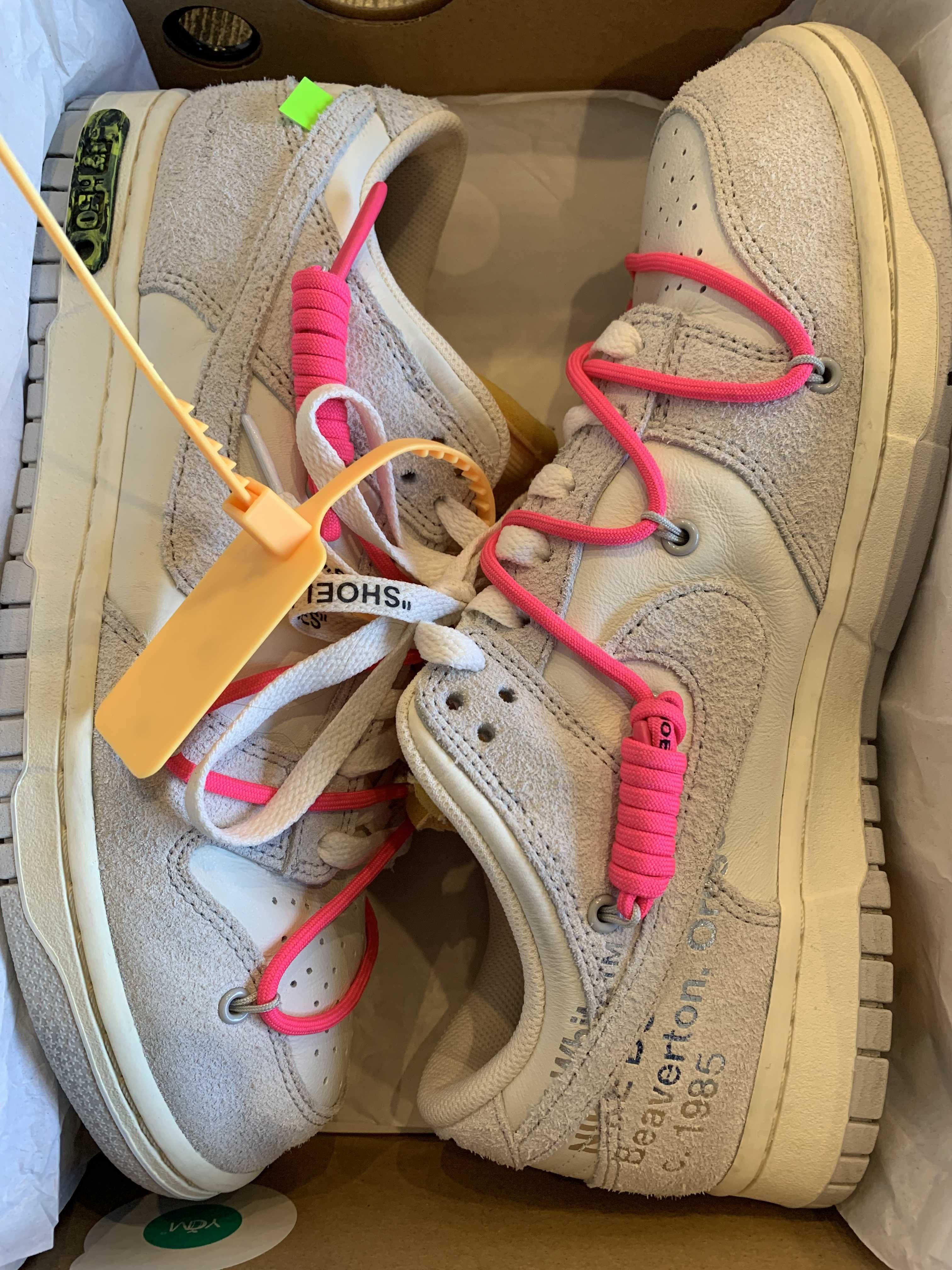 Off-White × Nike Dunk Low "Sail/Neutral Gray/Hyper Pink"