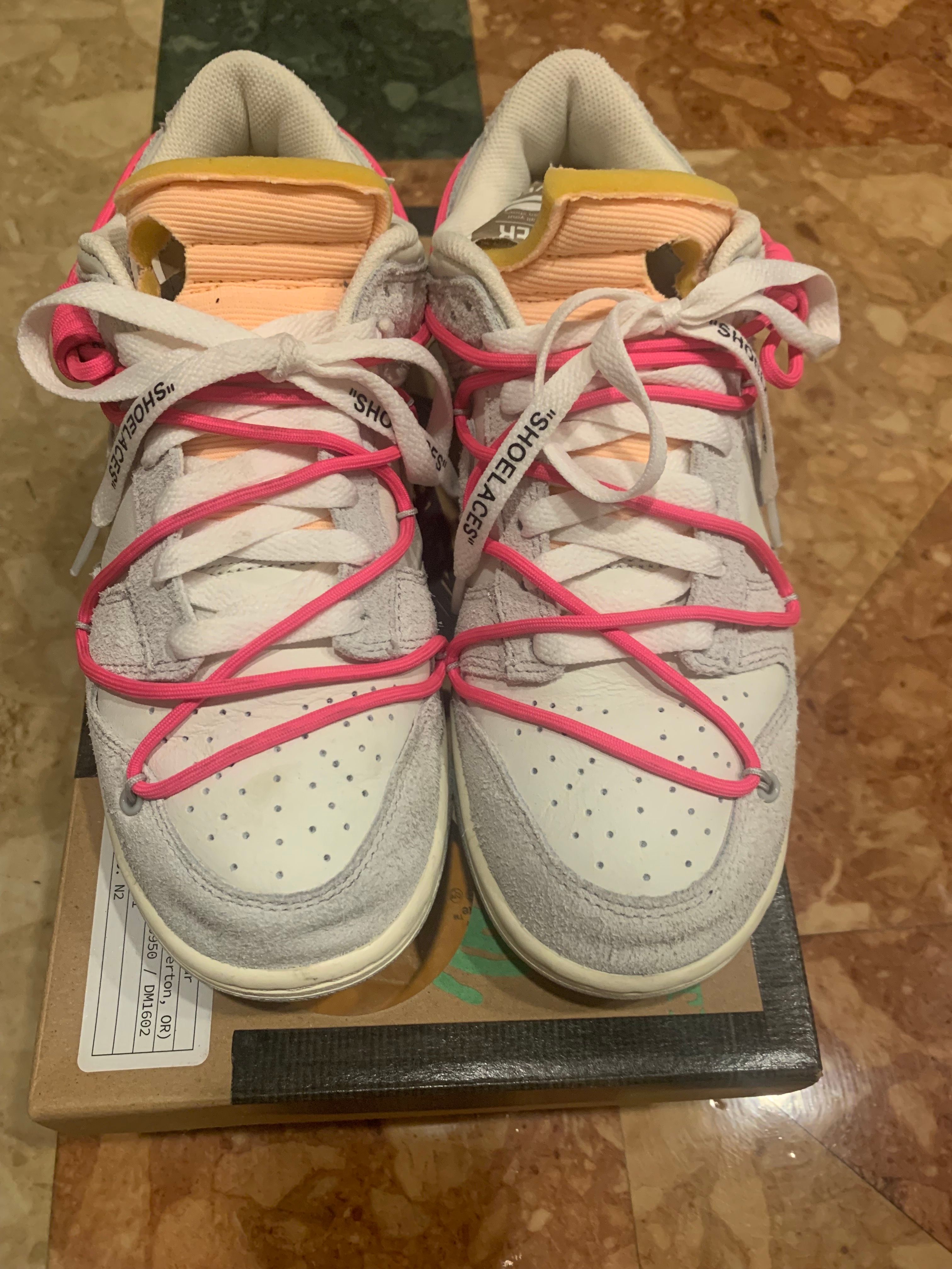 Off-White × Nike Dunk Low "Sail/Neutral Gray/Hyper Pink"