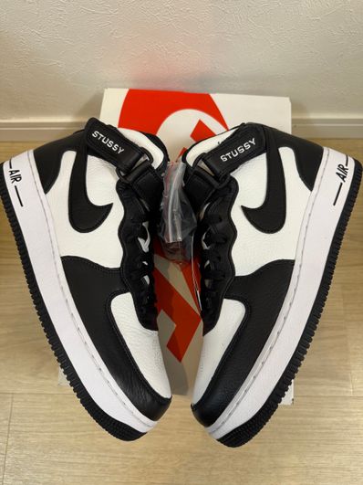 Stussy × Nike Air Force 1 Mid "Black and Light Bone"