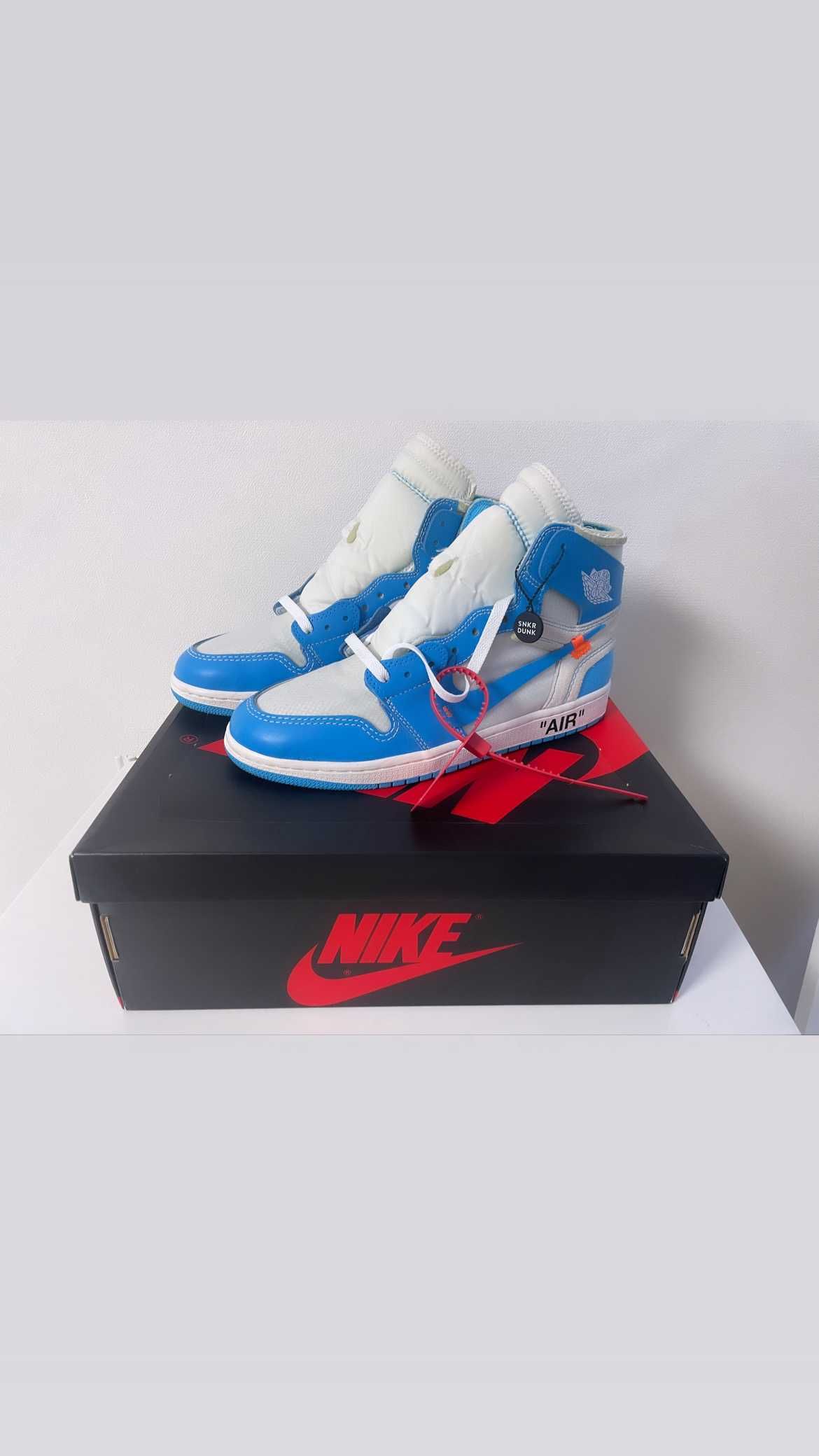 Off-White × Nike Air Jordan 1 High UNC "White/Dark Powder Blue"