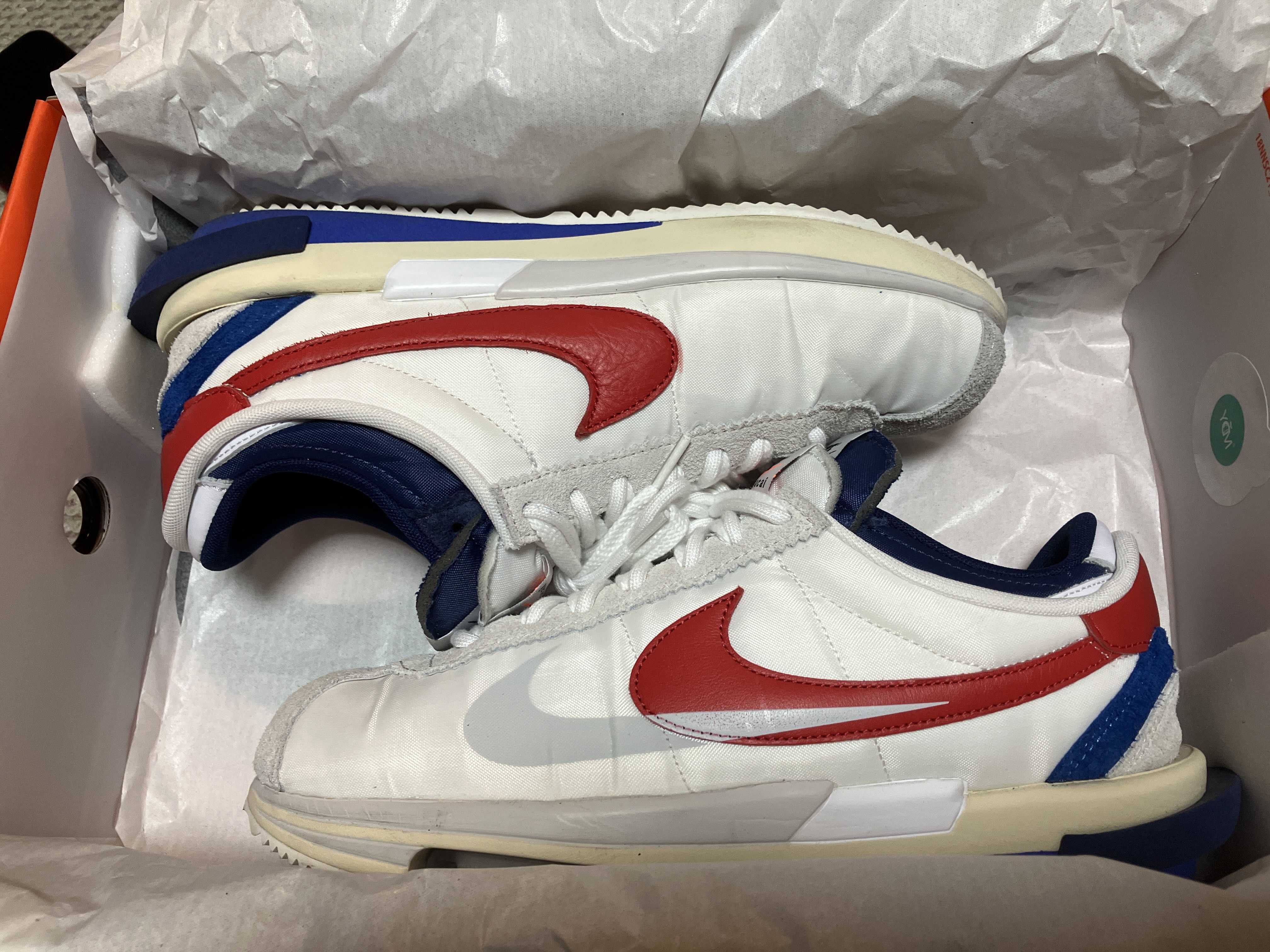 sacai × Nike Zoom Cortez "White and University Red"