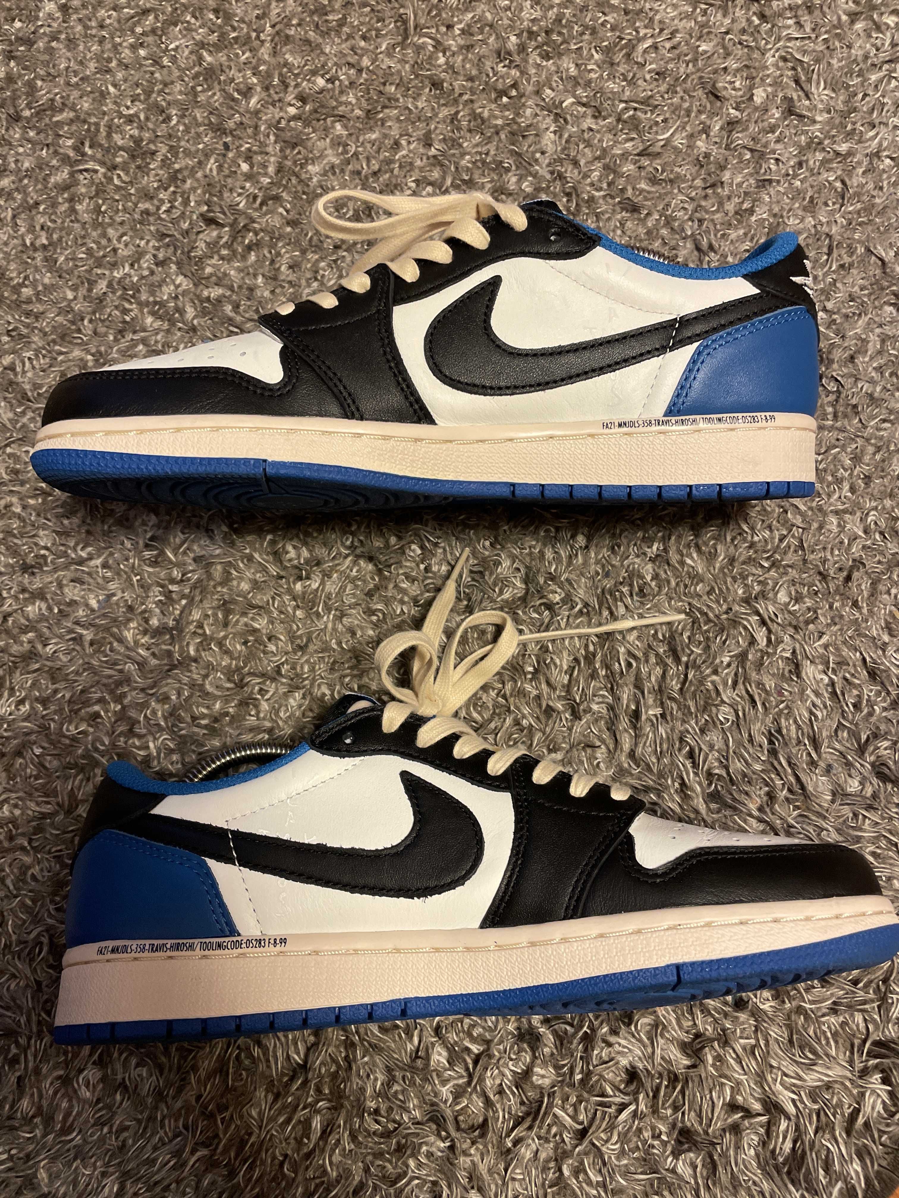 Travis Scott × fragment design × Nike Air Jordan 1 Low OG SP "Military Blue"