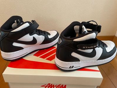 Stussy × Nike Air Force 1 Mid "Black and Light Bone"