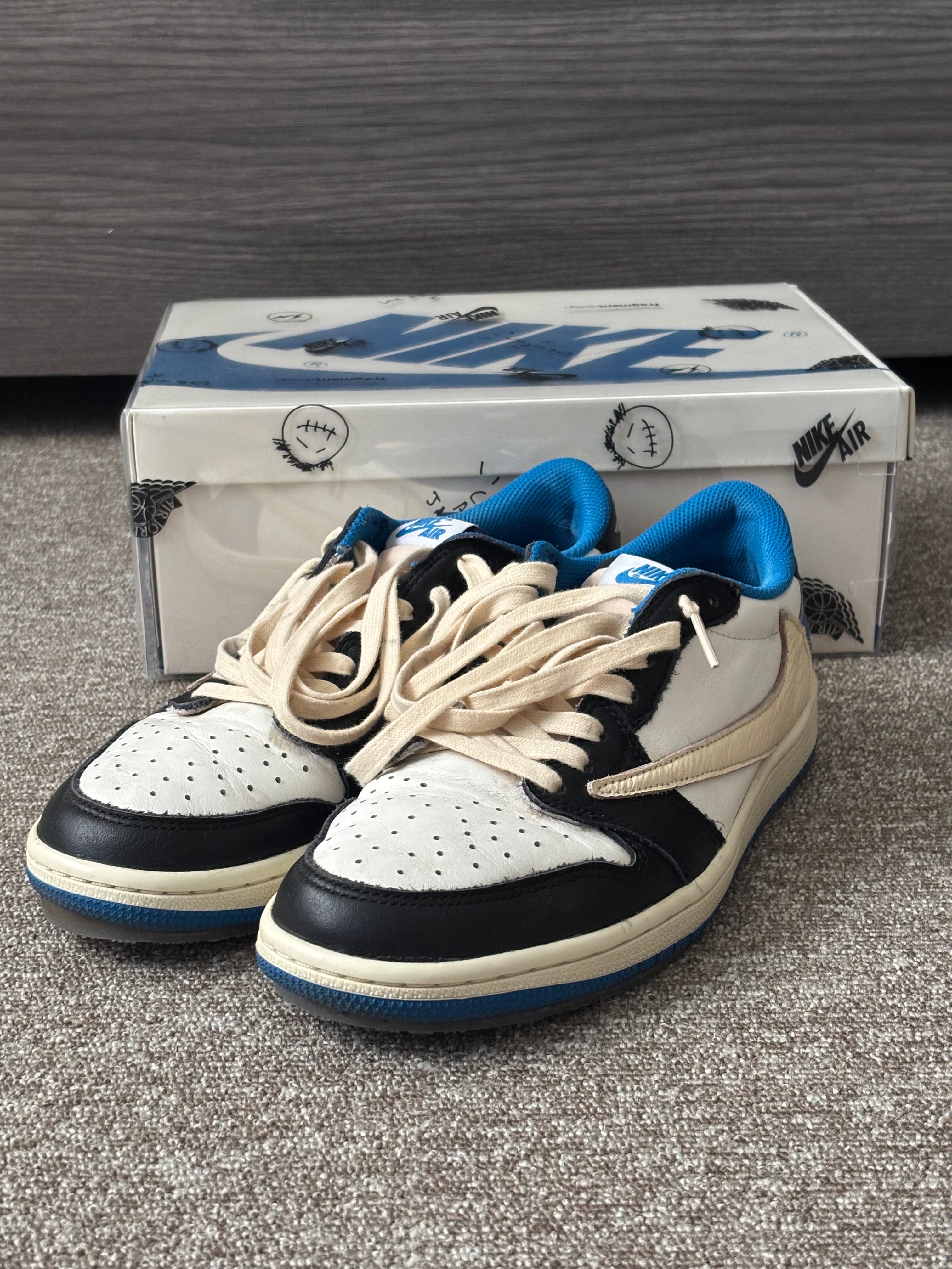 Travis Scott × fragment design × Nike Air Jordan 1 Low OG SP "Military Blue"