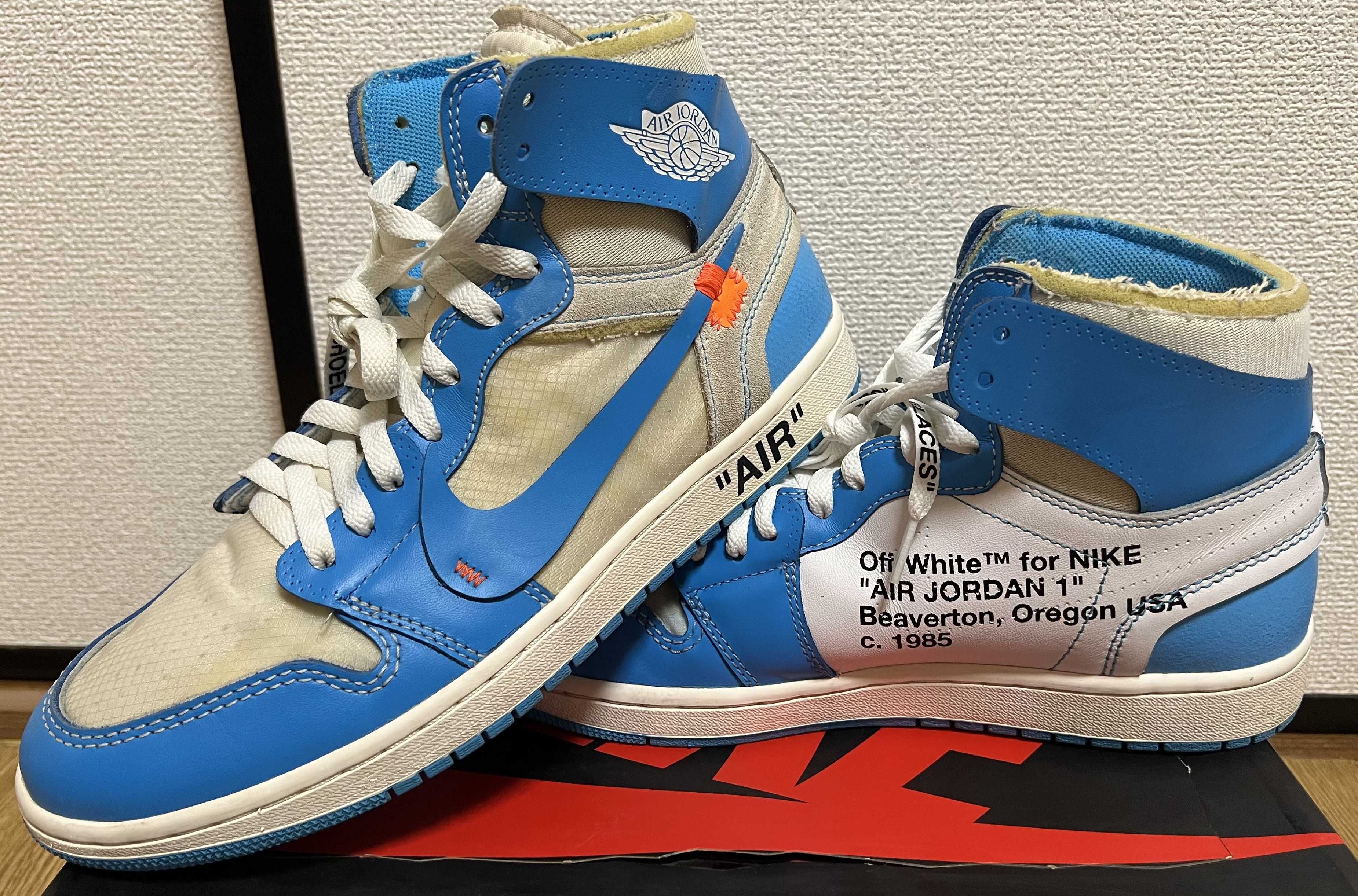 Off-White × Nike Air Jordan 1 High UNC "White/Dark Powder Blue"