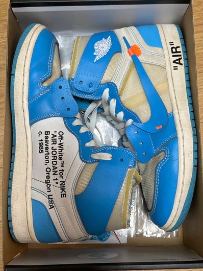 Off-White × Nike Air Jordan 1 High UNC "White/Dark Powder Blue"