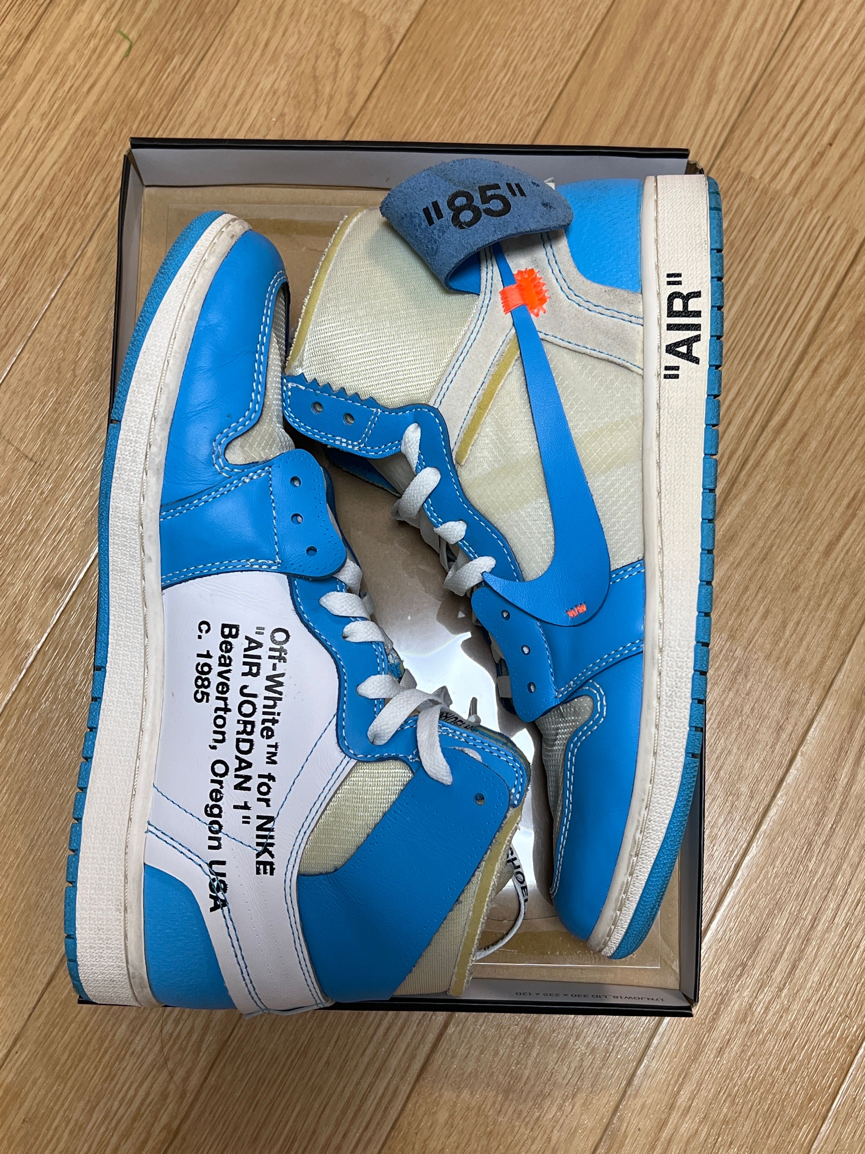 Off-White × Nike Air Jordan 1 High UNC "White/Dark Powder Blue"