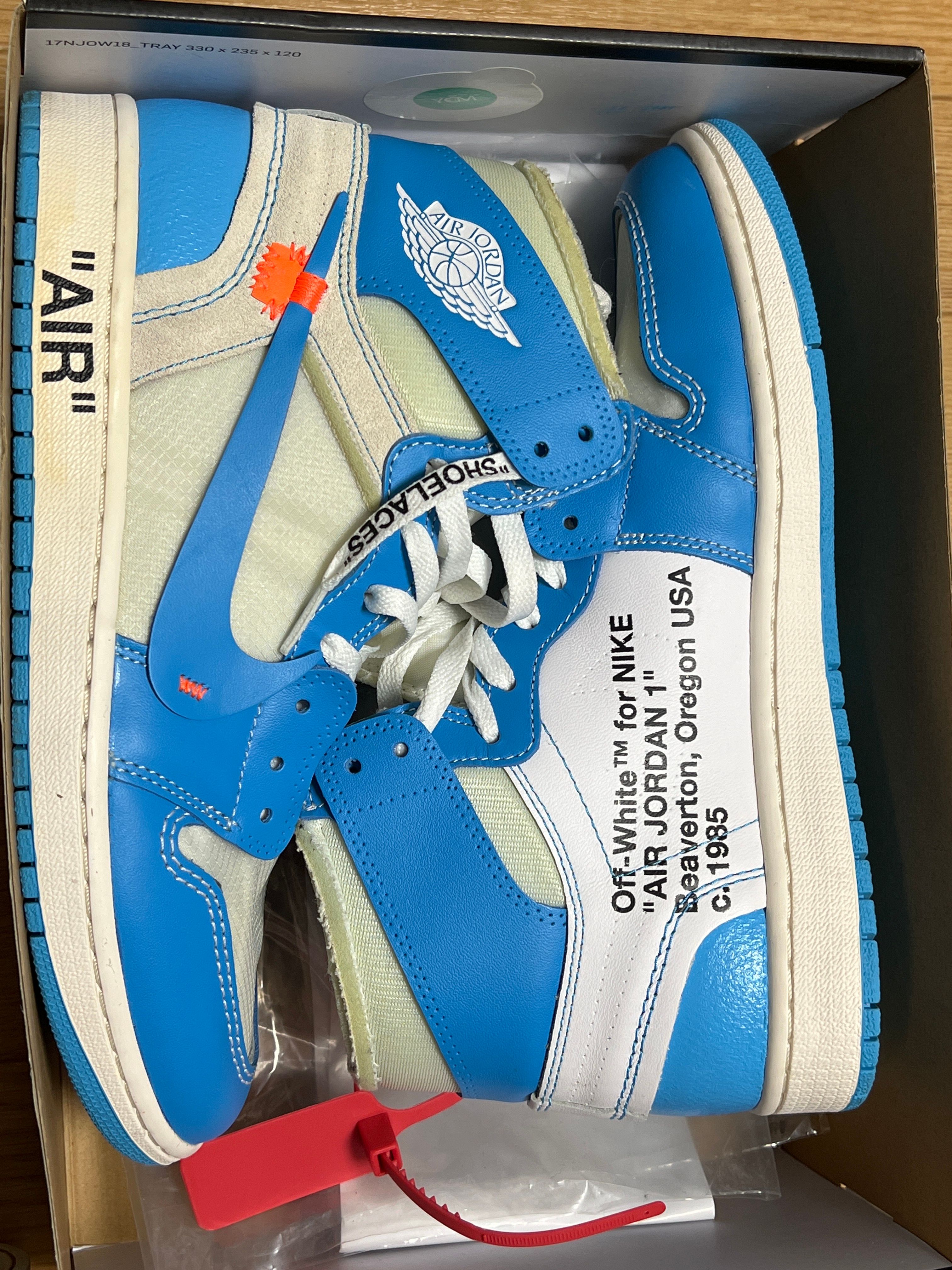 Off-White × Nike Air Jordan 1 High UNC "White/Dark Powder Blue"