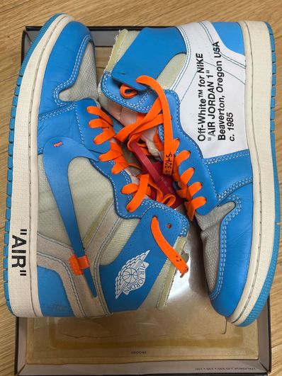 Off-White × Nike Air Jordan 1 High UNC "White/Dark Powder Blue"