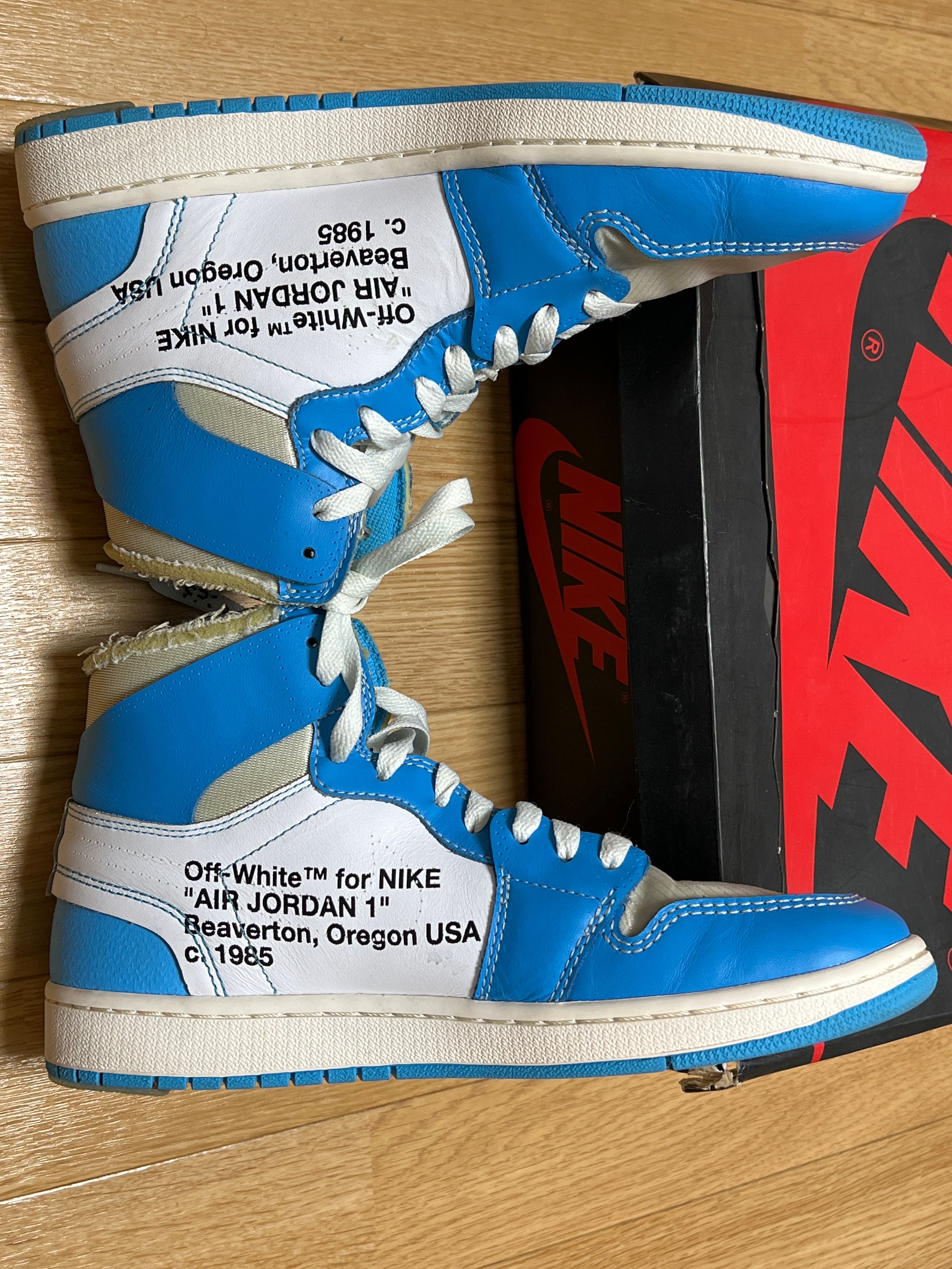 Off-White × Nike Air Jordan 1 High UNC "White/Dark Powder Blue"