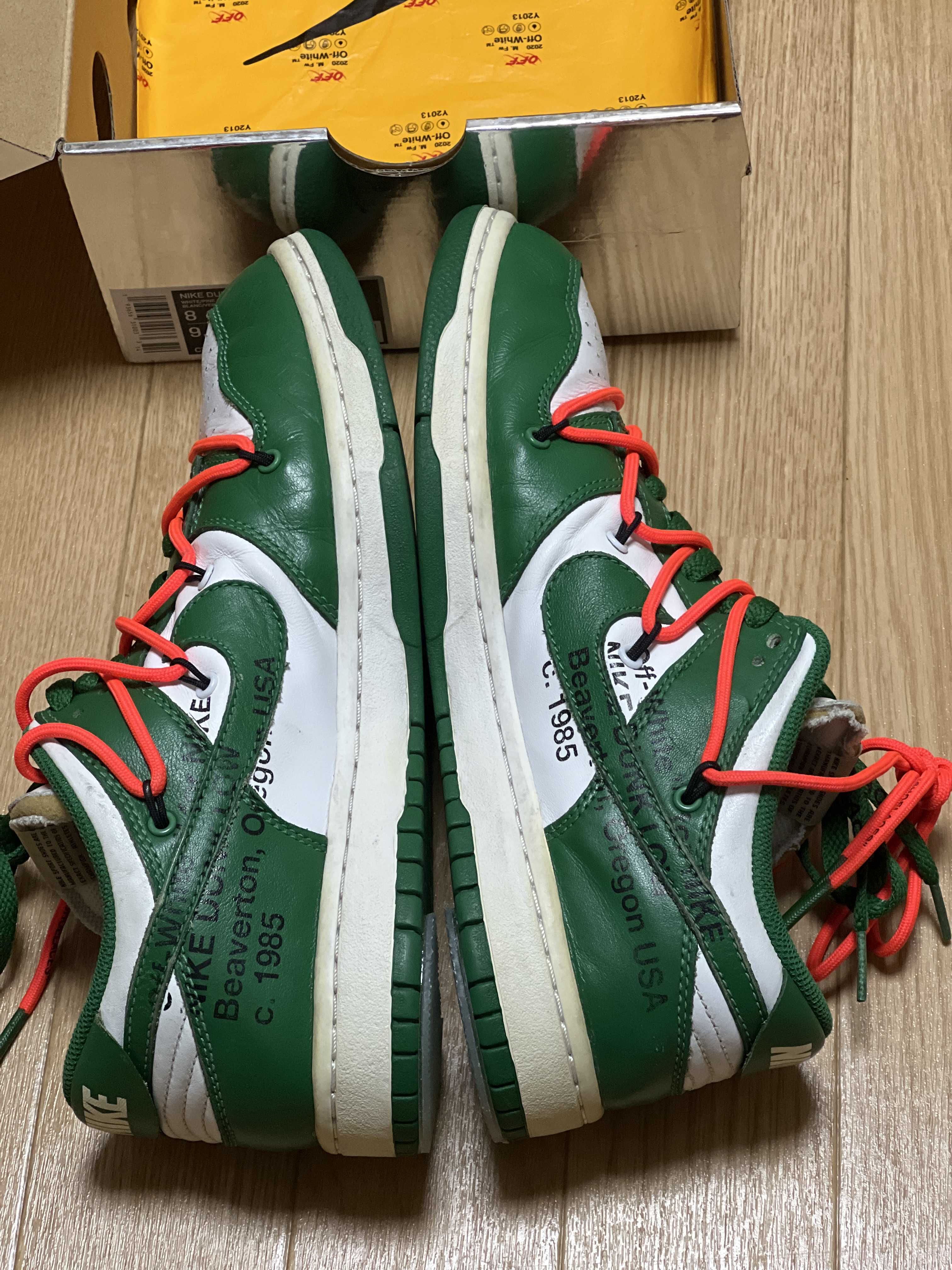 Off-White × Nike Dunk Low "White/Pine Green"