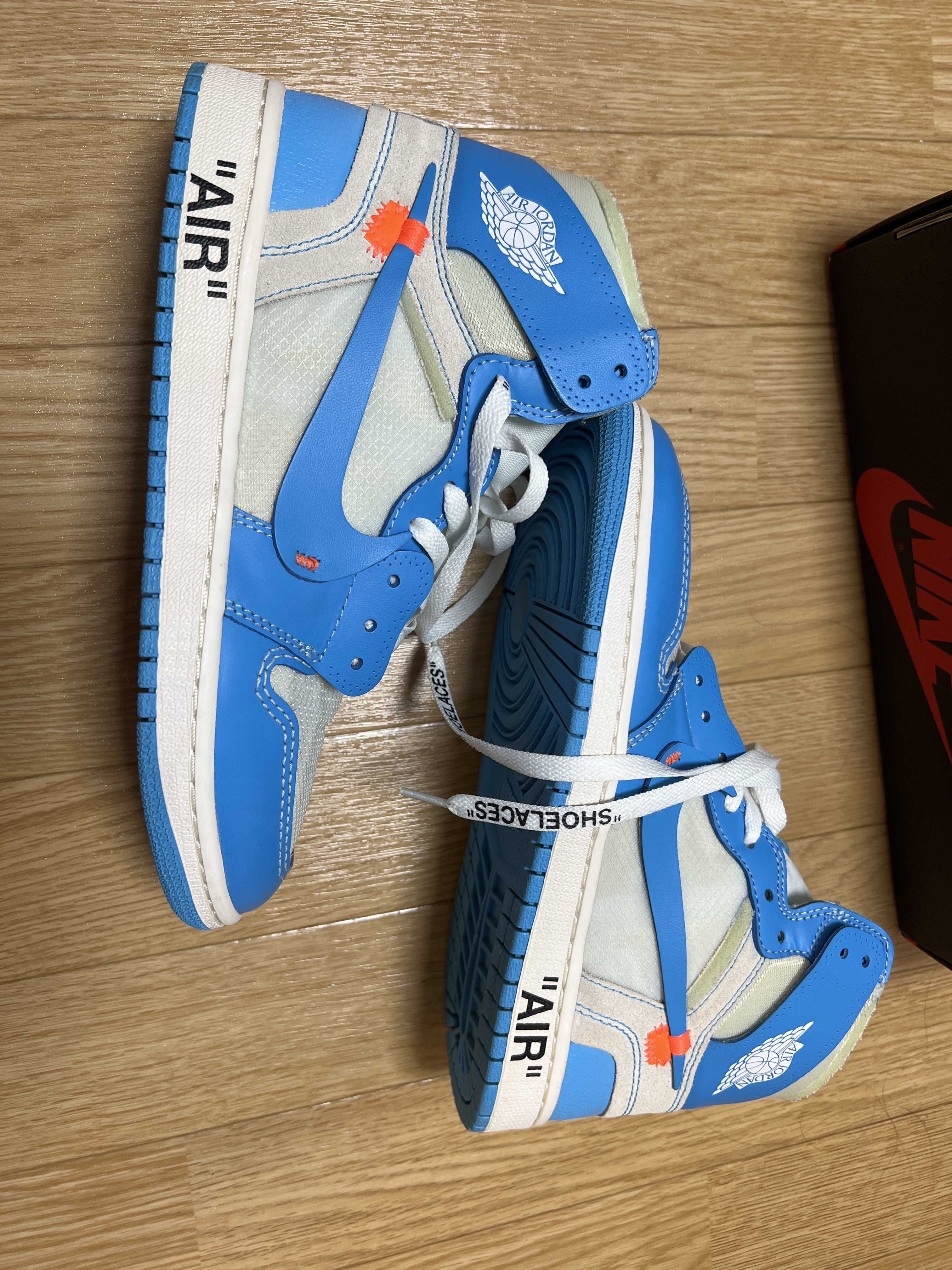 Off-White × Nike Air Jordan 1 High UNC "White/Dark Powder Blue"