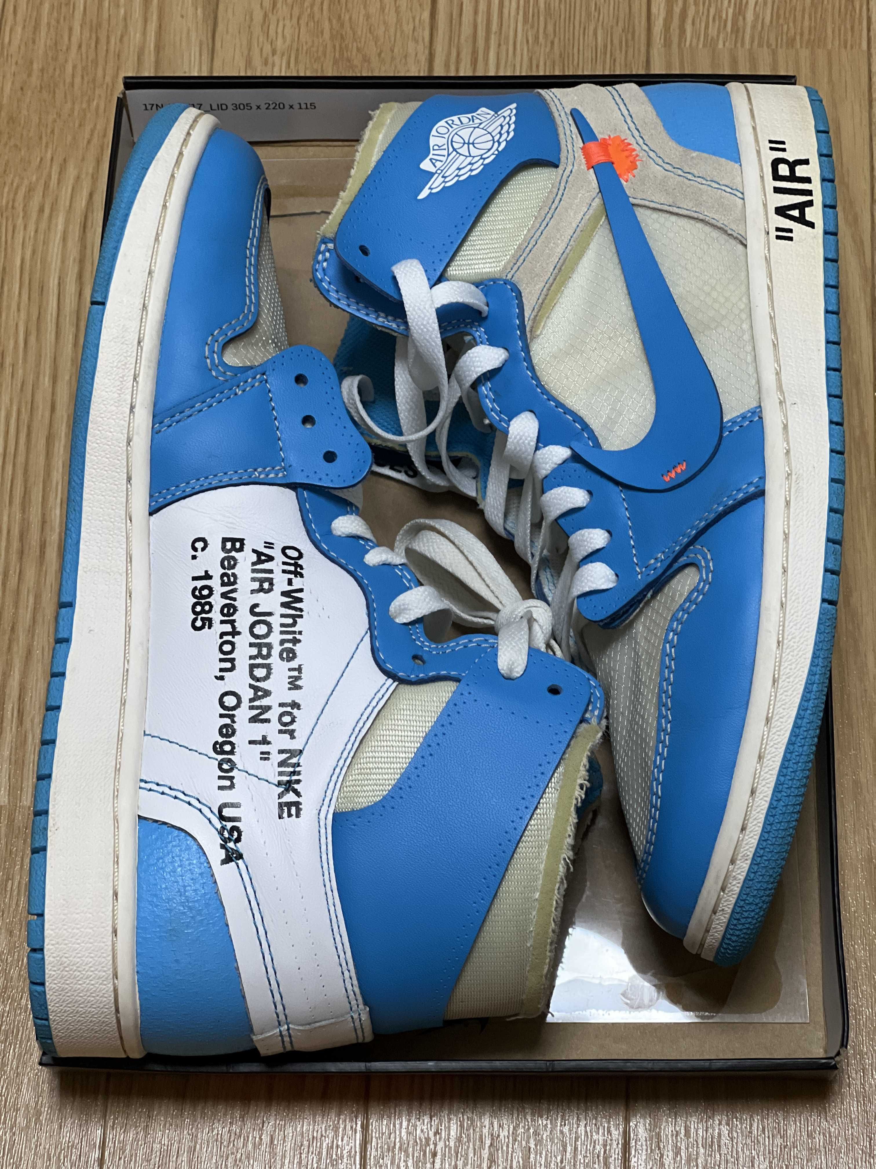Off-White × Nike Air Jordan 1 High UNC "White/Dark Powder Blue"