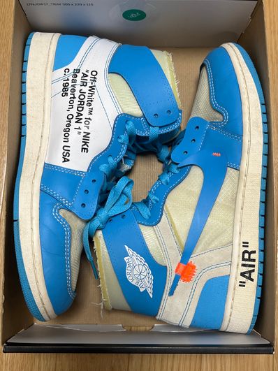 Off-White × Nike Air Jordan 1 High UNC "White/Dark Powder Blue"