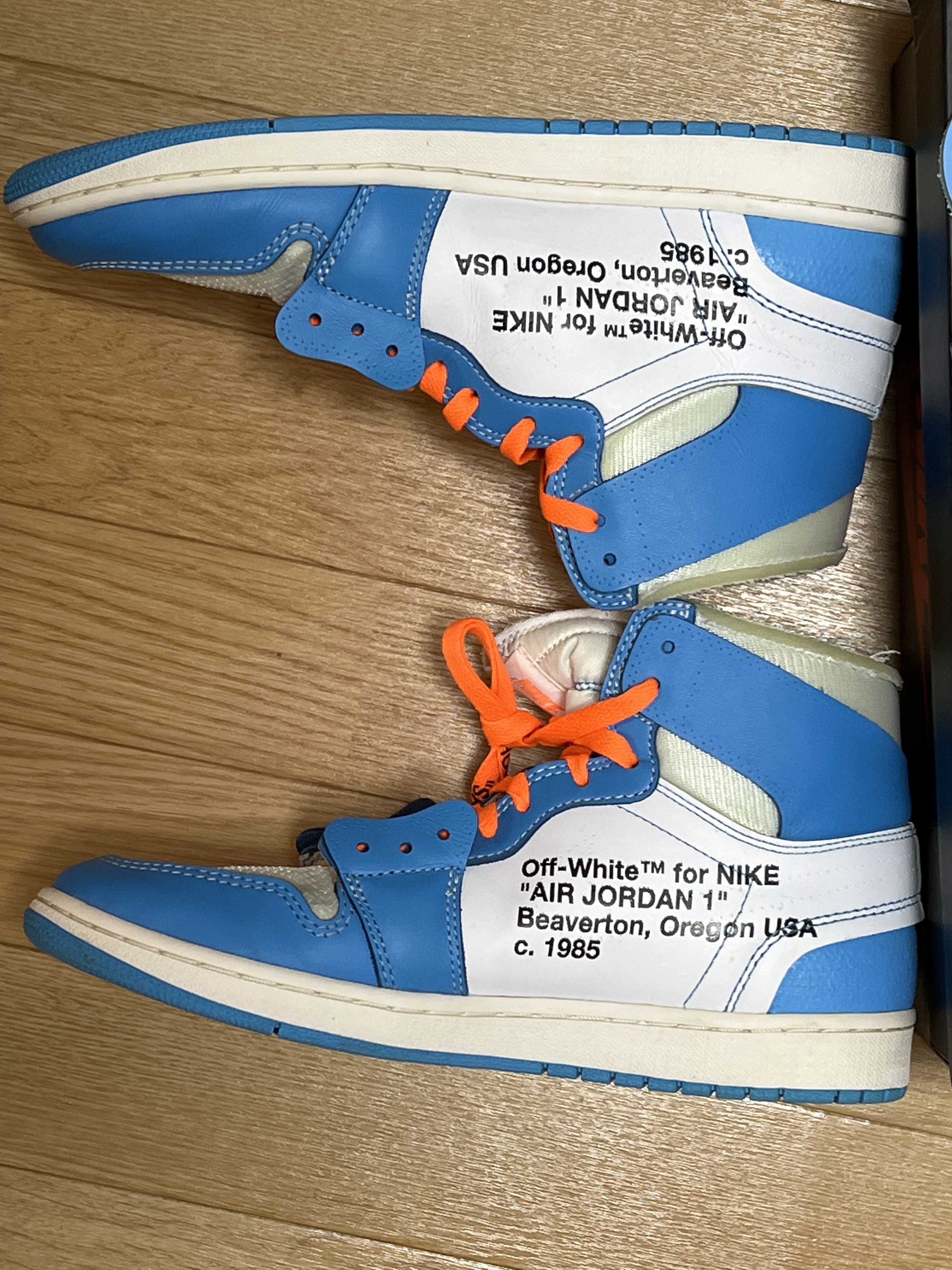 Off-White × Nike Air Jordan 1 High UNC "White/Dark Powder Blue"