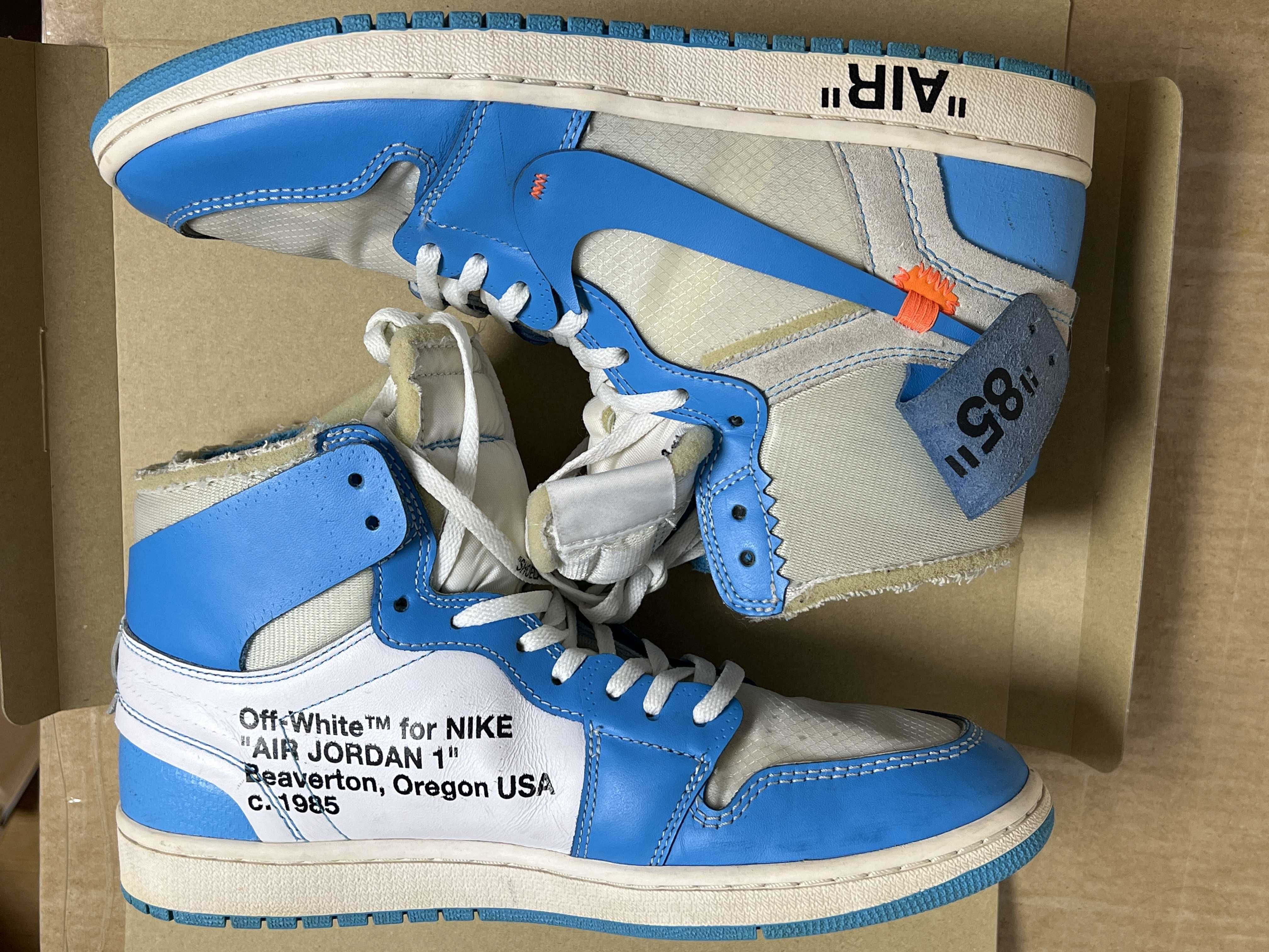 Off-White × Nike Air Jordan 1 High UNC "White/Dark Powder Blue"