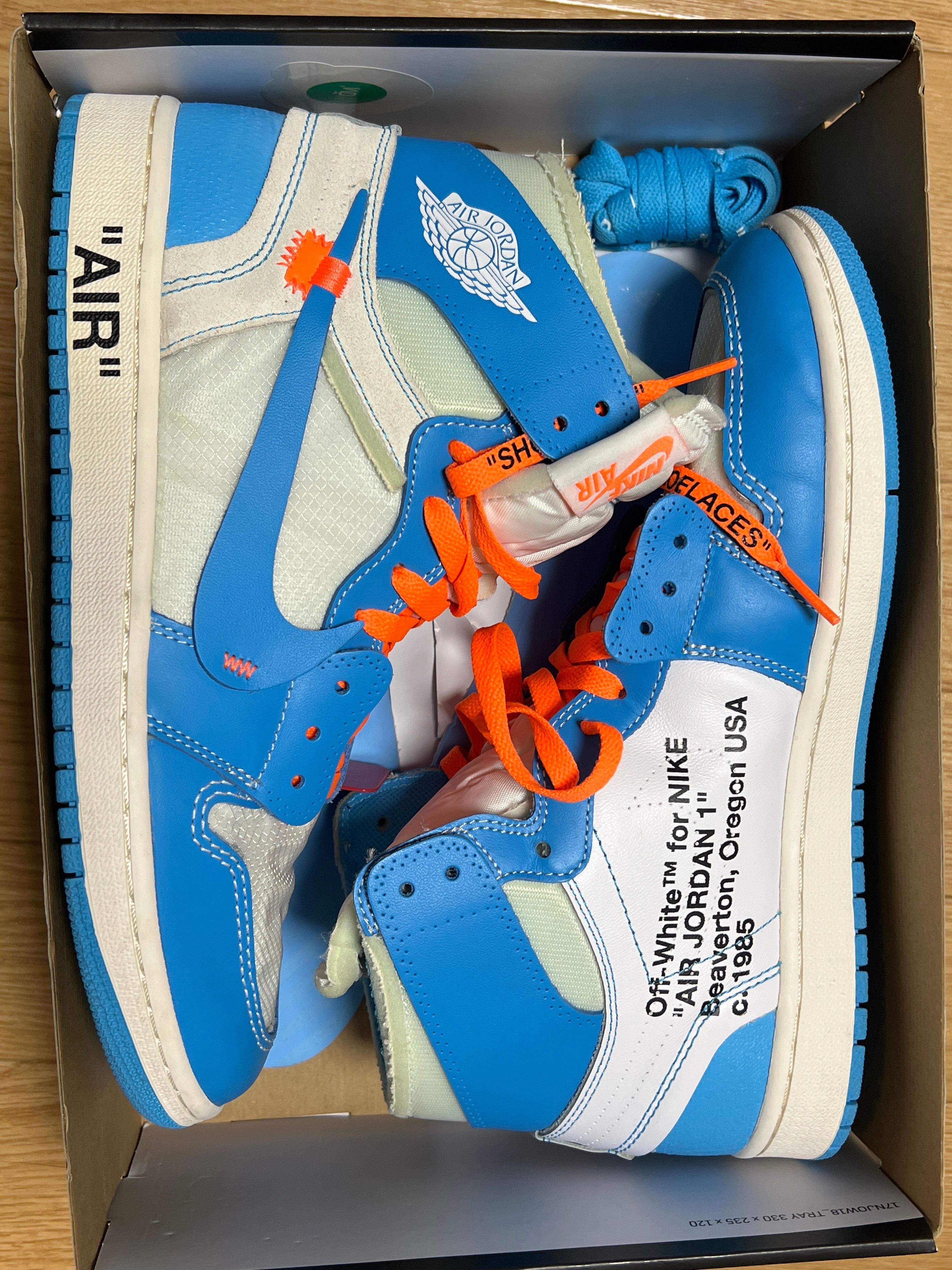 Off-White × Nike Air Jordan 1 High UNC "White/Dark Powder Blue"
