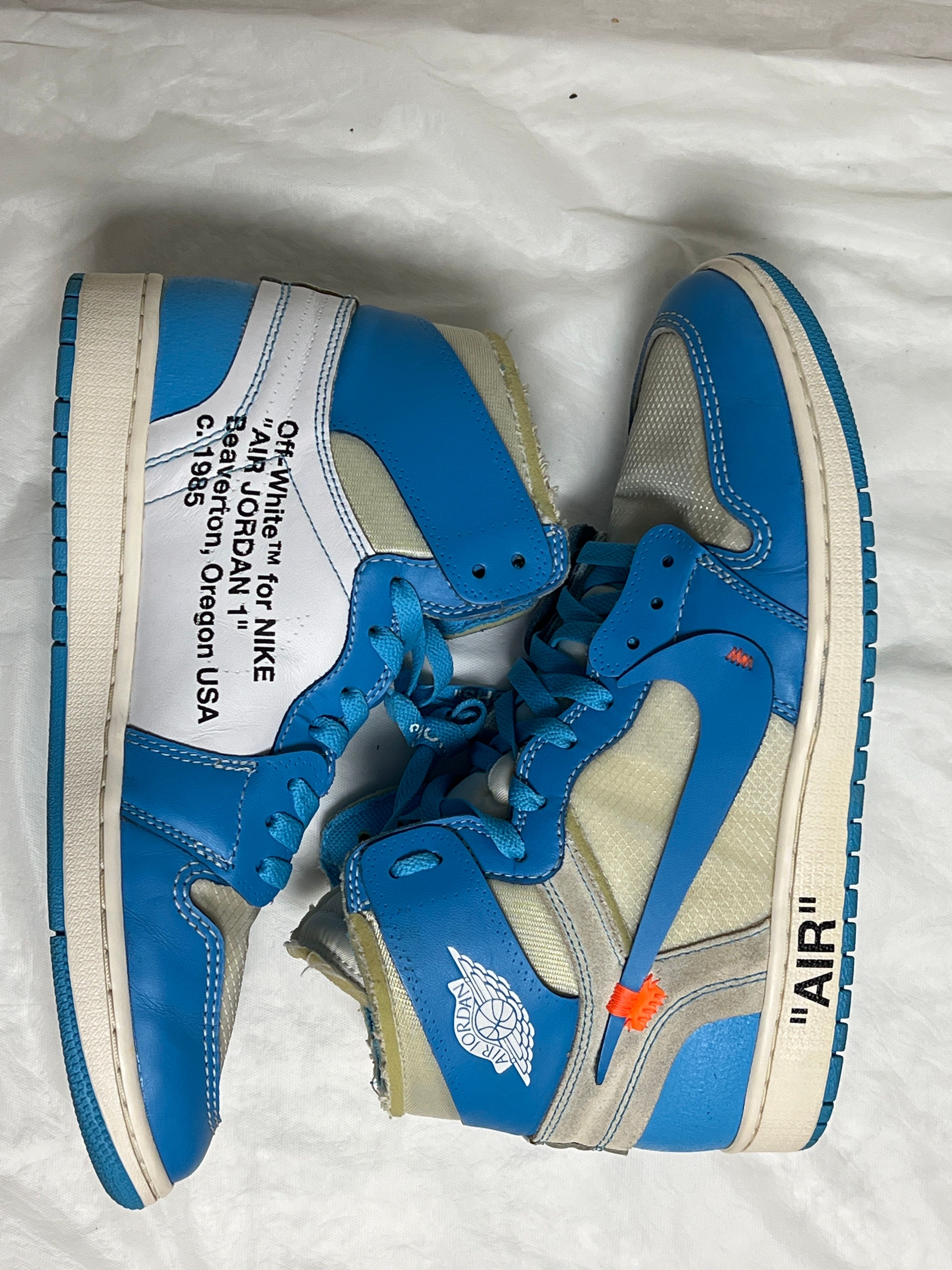 Off-White × Nike Air Jordan 1 High UNC "White/Dark Powder Blue"
