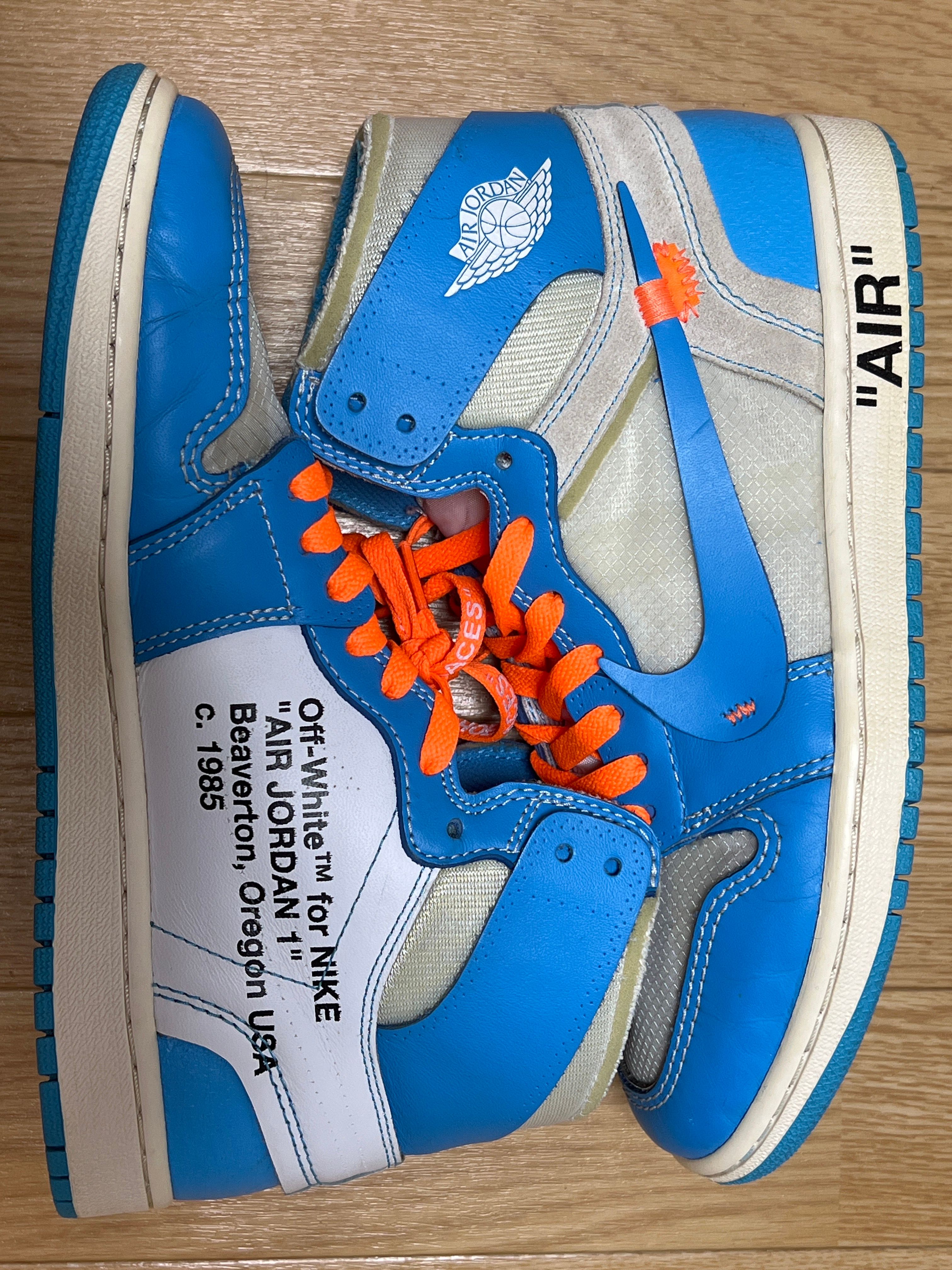 Off-White × Nike Air Jordan 1 High UNC "White/Dark Powder Blue"