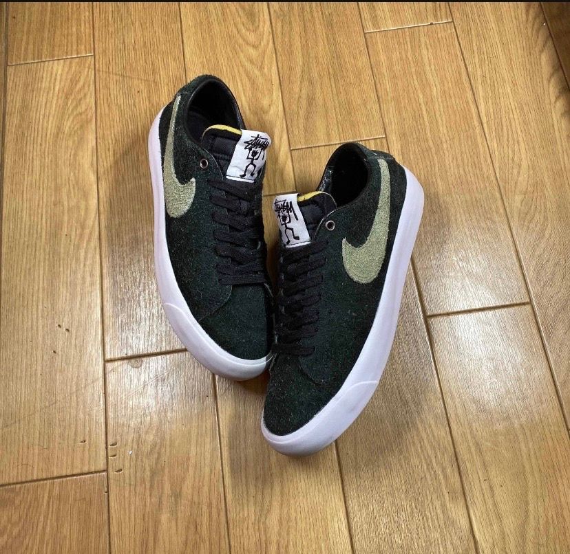 Stussy × Nike SB Blazer Low "Black/Palm Green"