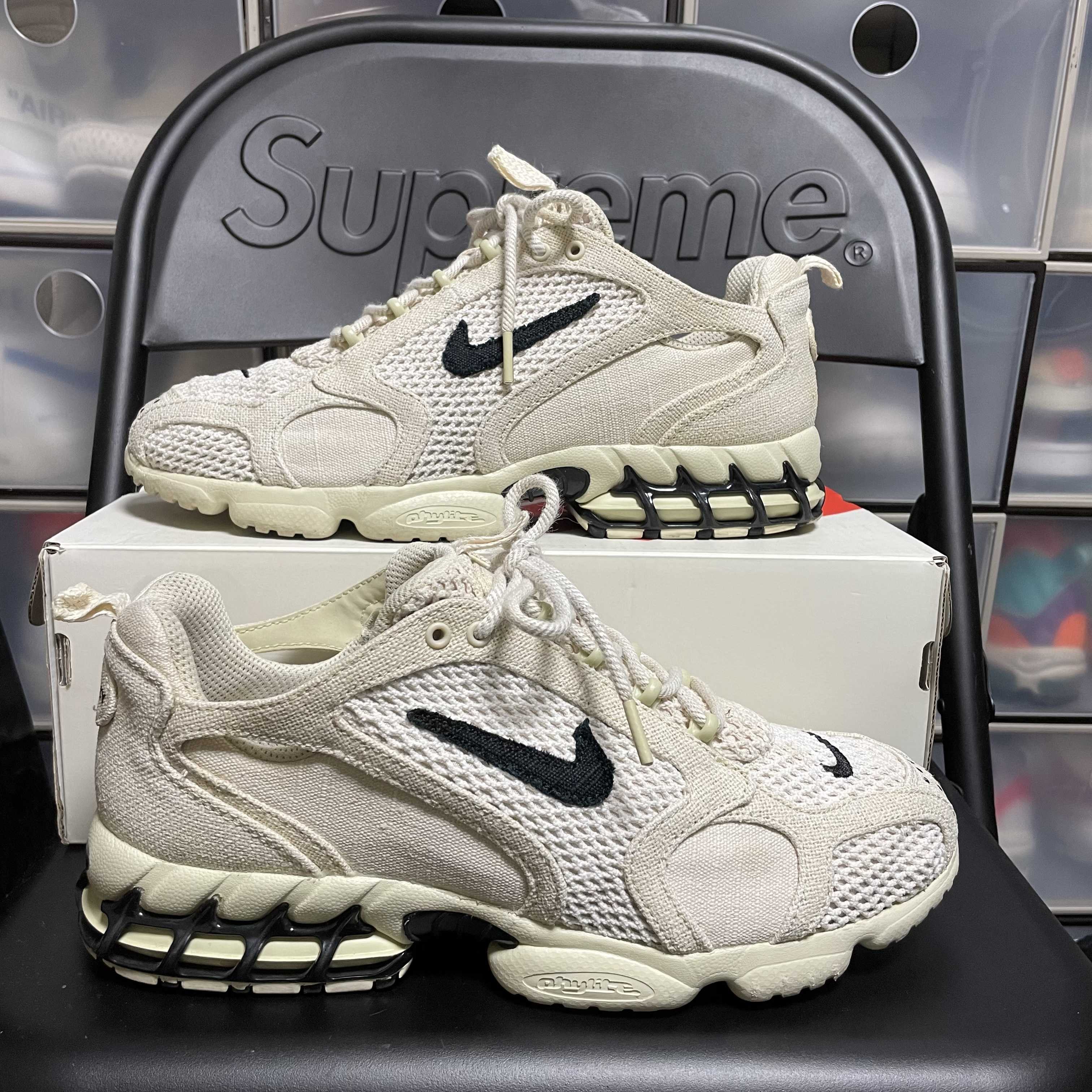 Stussy × Nike Air Zoom Spiridon CG 2 "Fossil/Black"