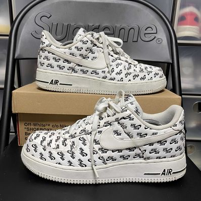 NIKE AIR FORCE 1 LOW ALL OVER LOGO WHITE