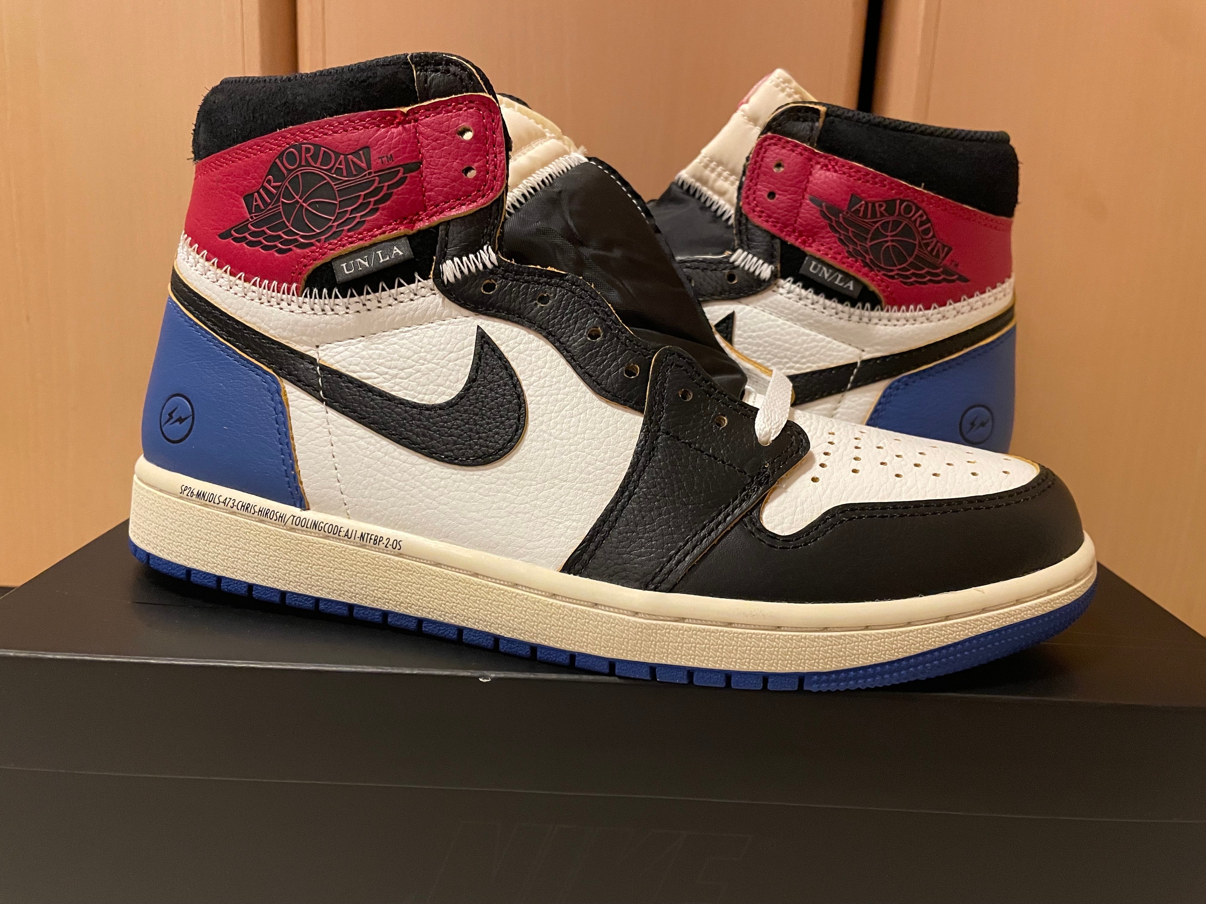 fragment design × UNION × Nike Air Jordan 1 High OG "Black/Varsity Red"