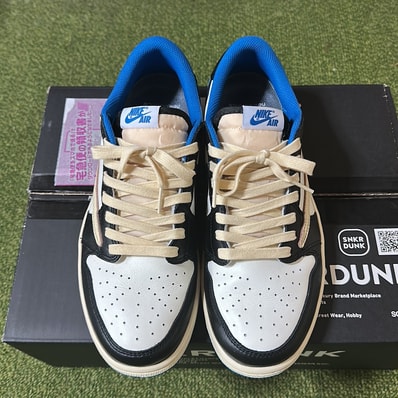 Travis Scott × fragment design × Nike Air Jordan 1 Low OG SP "Military Blue"